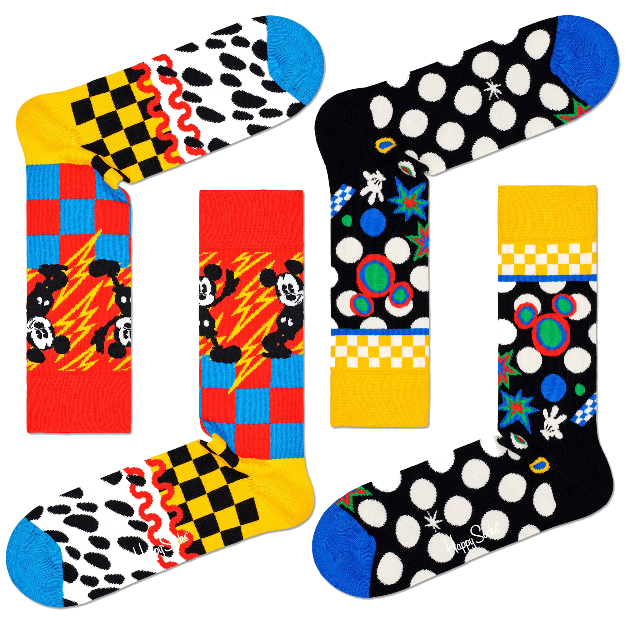 Pack 2 Pares De Meias Happy Socks Mickey E Iconos - multicolor - 