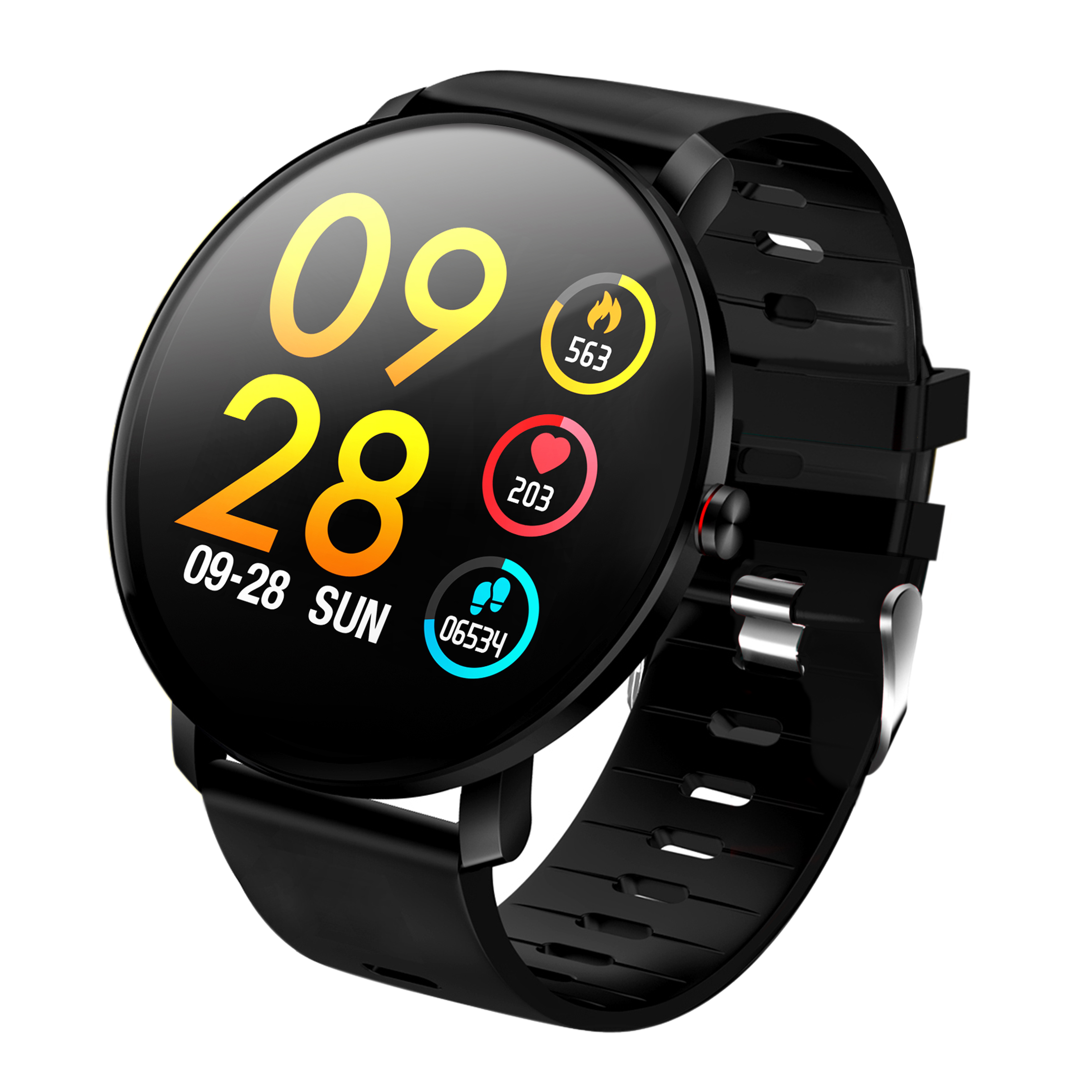 Reloj Inteligente Smartwatch Redondo Ip68 Negro