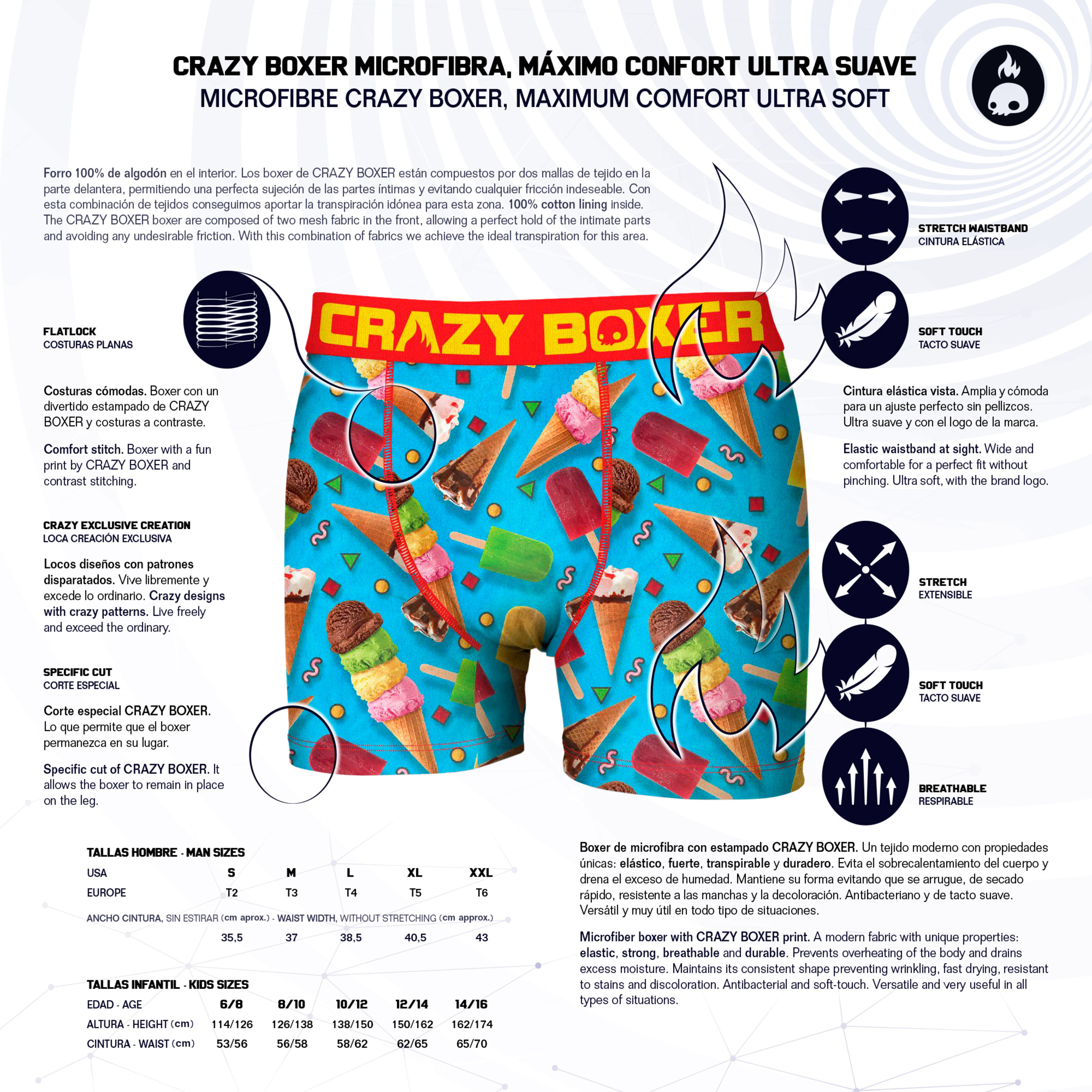 Cueca Crazy Boxer Gelados - Multicor - 0 | Sport Zone MKP