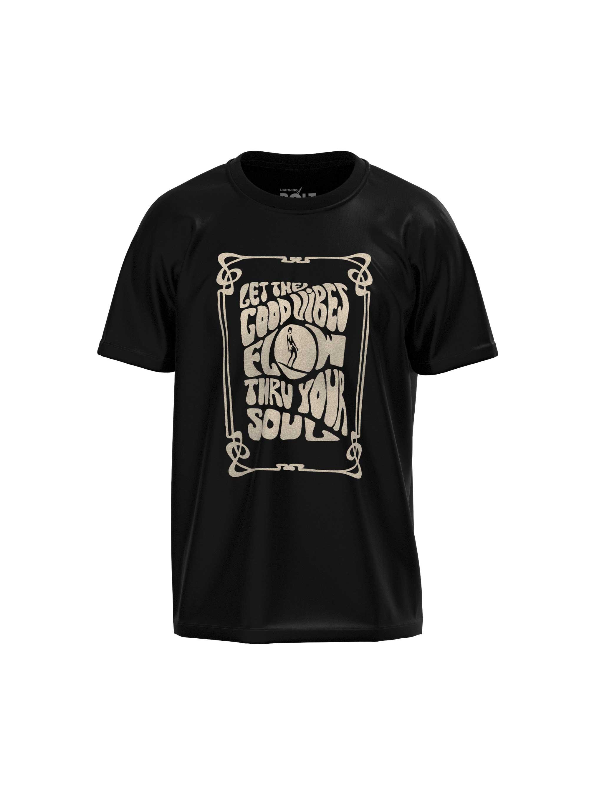 Camiseta De Manga Corta Lightning Bolt Good Vibes Soul T-shirt - negro - 