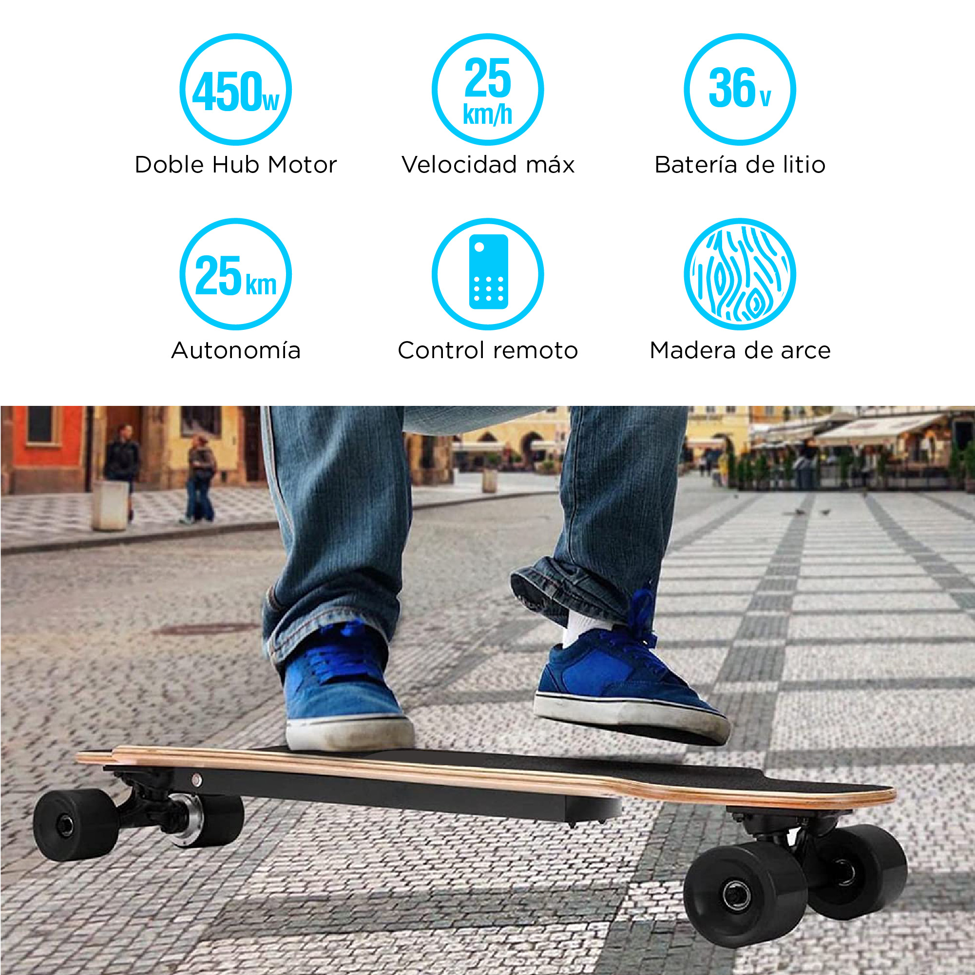 Longboard Elétrico Ksix H2b-02 Pro