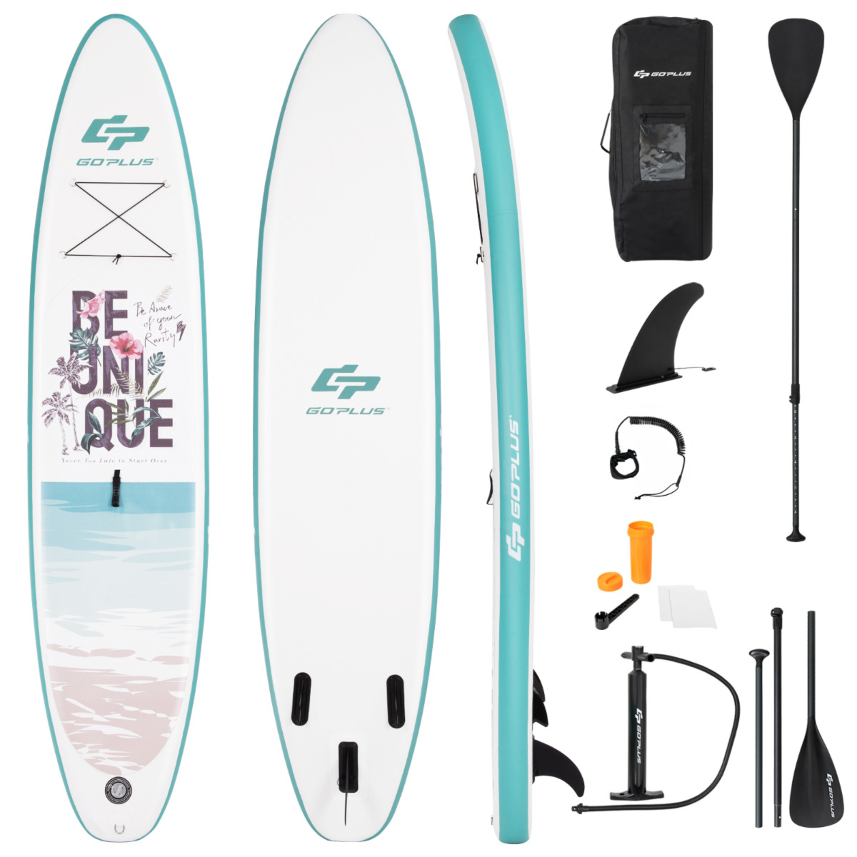 Costway Tabla De Paddle Inflable Para Jóvenes Y Adultos - Blanco/Verde - Tabla De Surf  MKP