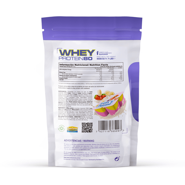 Whey Protein80 - 500g De Mm Supplements Sabor Fresa Plátano