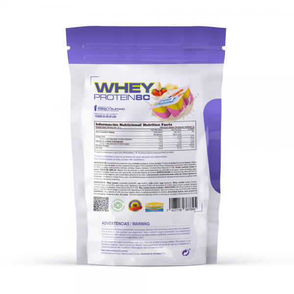 Whey Protein80 - 1kg De Mm Supplements Sabor Fresa Plátano
