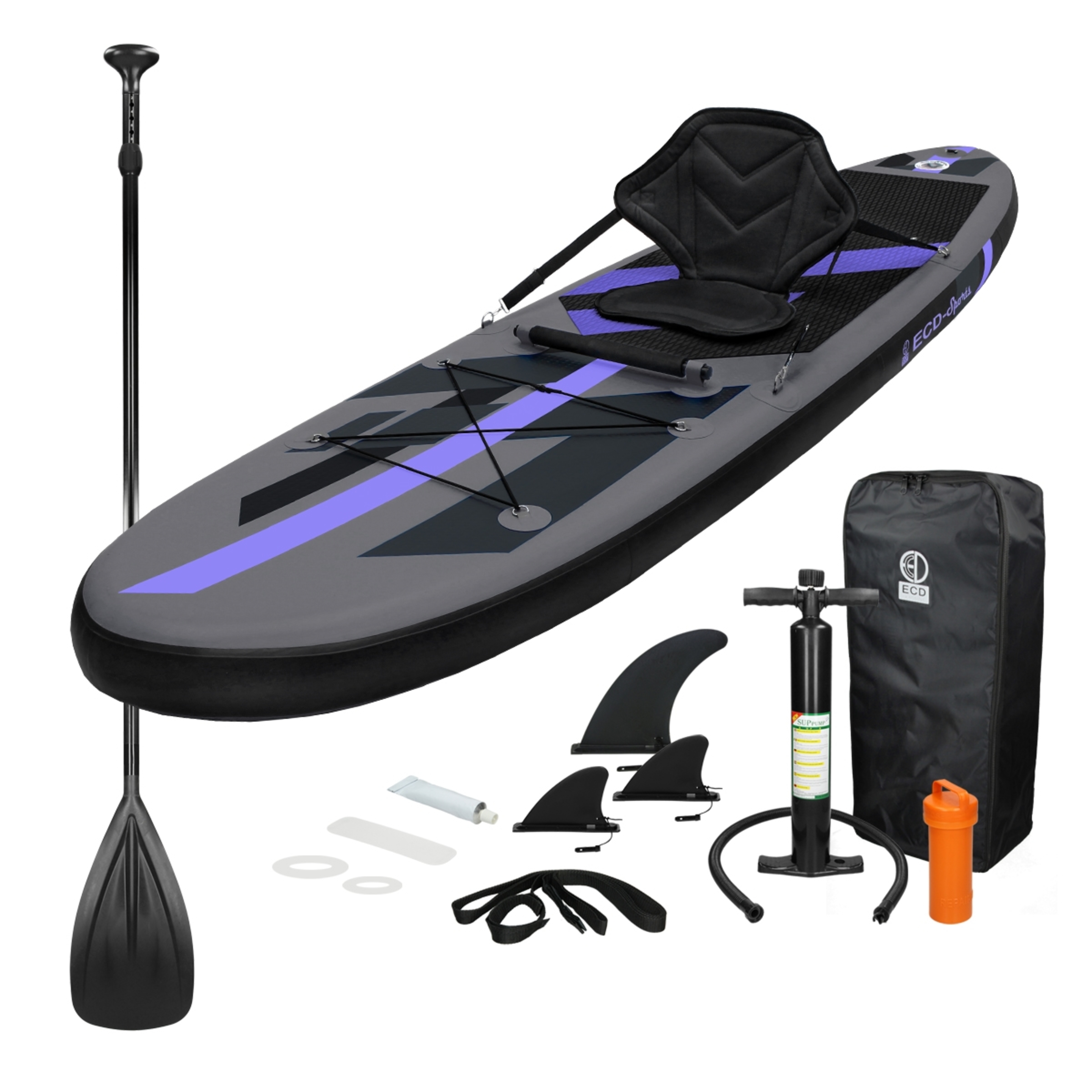 Surfboard Stand Up Paddle Makani Tabla Hinchable Sup Negro Kayak 305x78x15cm Con Accesorios