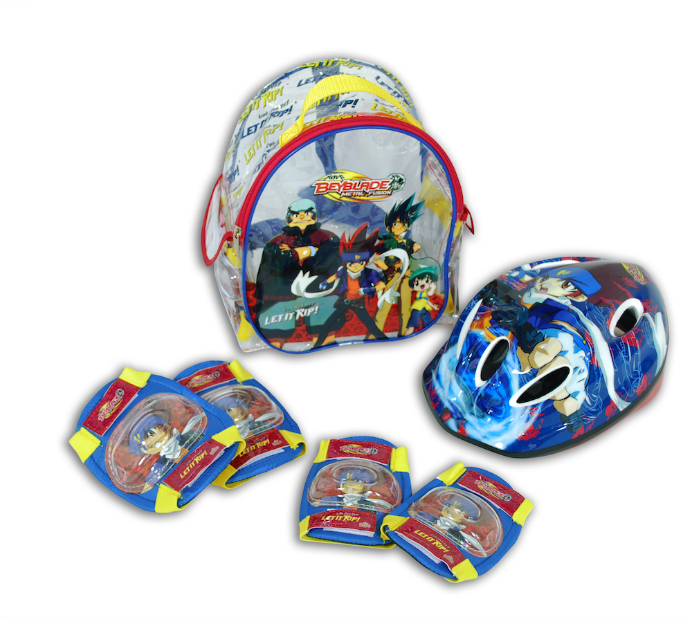 Mochila Casco Y Protecciones Beyblade