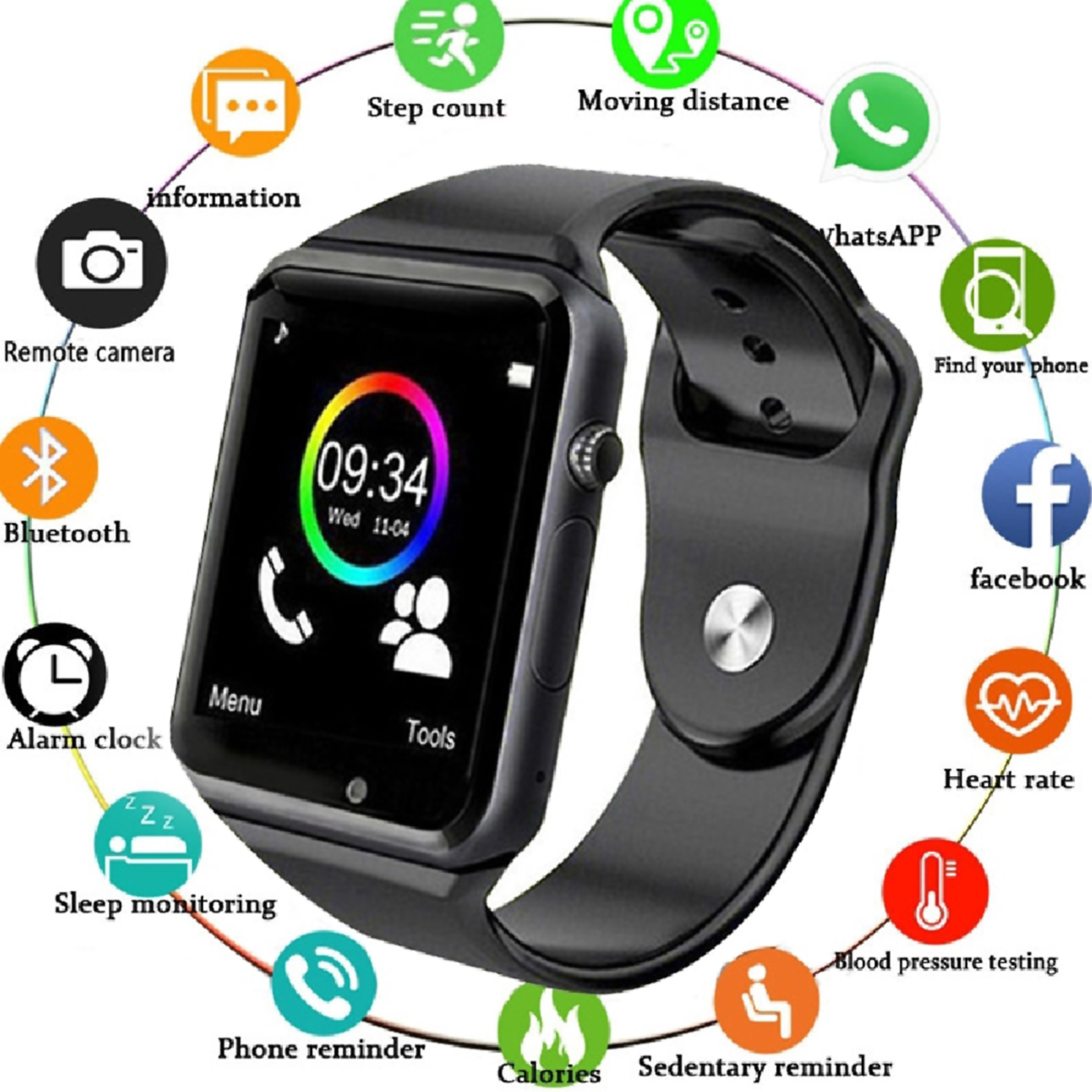 Smartwatch Smartek Sw-720 Preto / Preto + 16 Gb Microsd