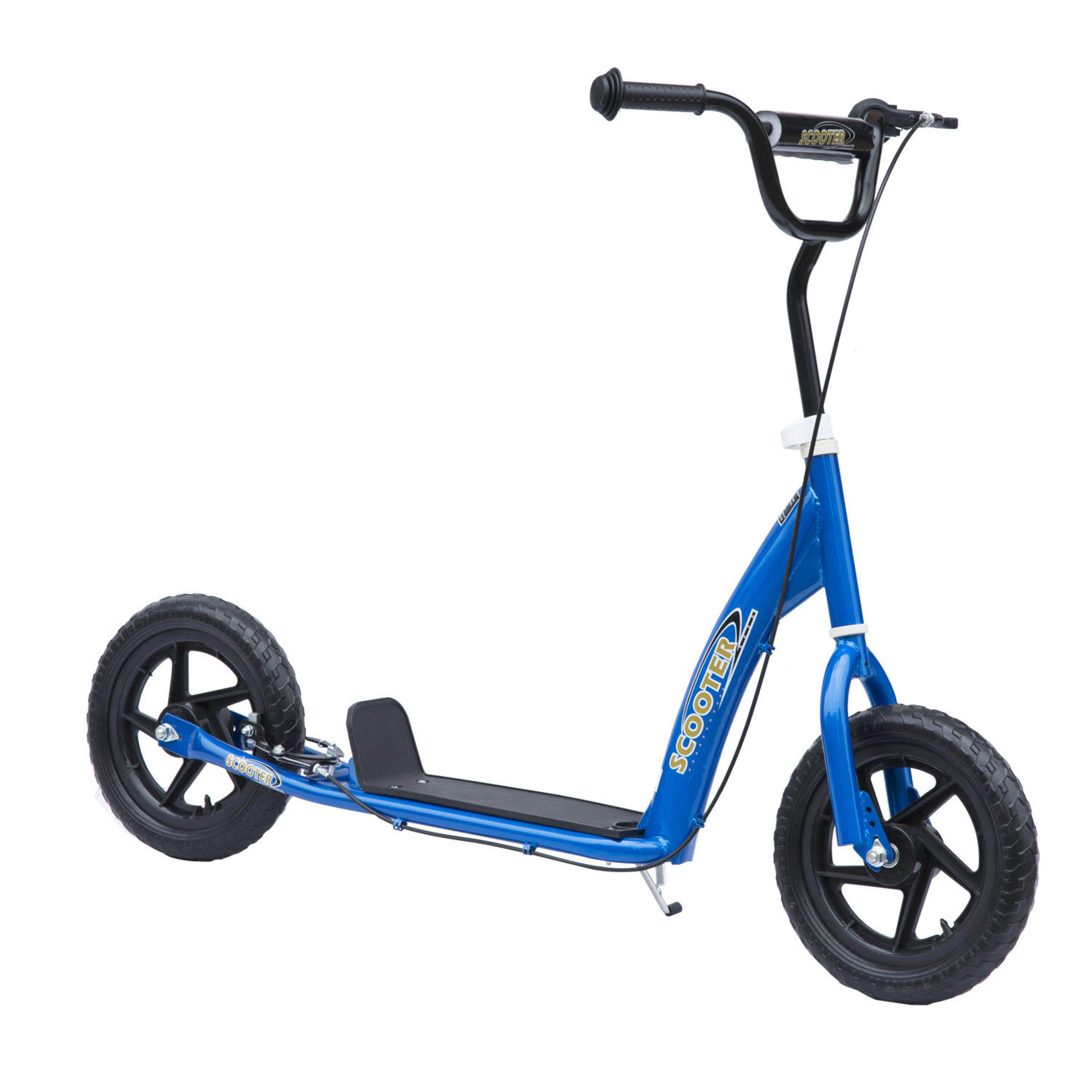 Homcom® Patinete Scooter 2 Ruedas Manillar Ajustable Azul 120x52x80-88cm