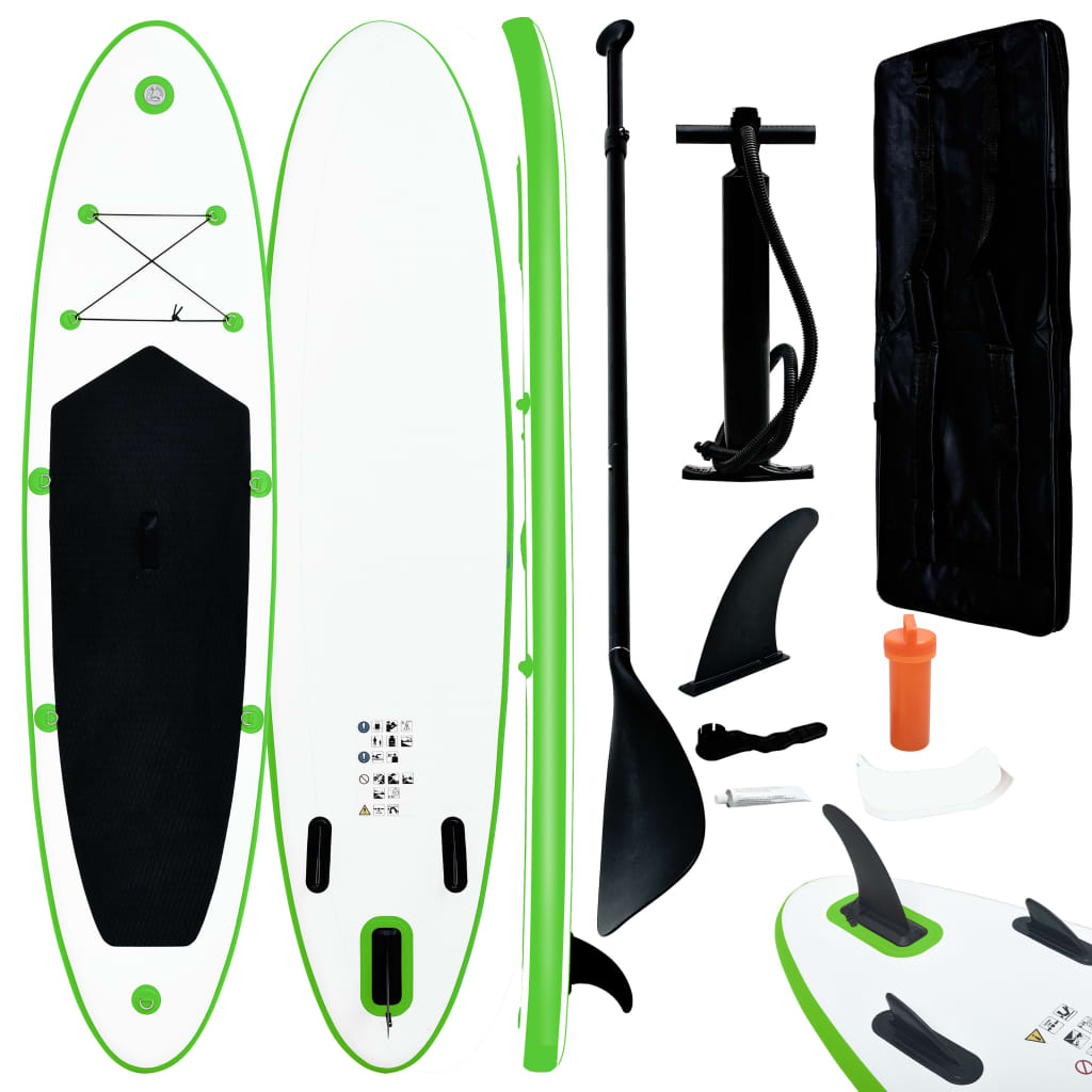Juego De Paddle Surf Vidaxl 390 X 81 X 10 Cm - verde - 