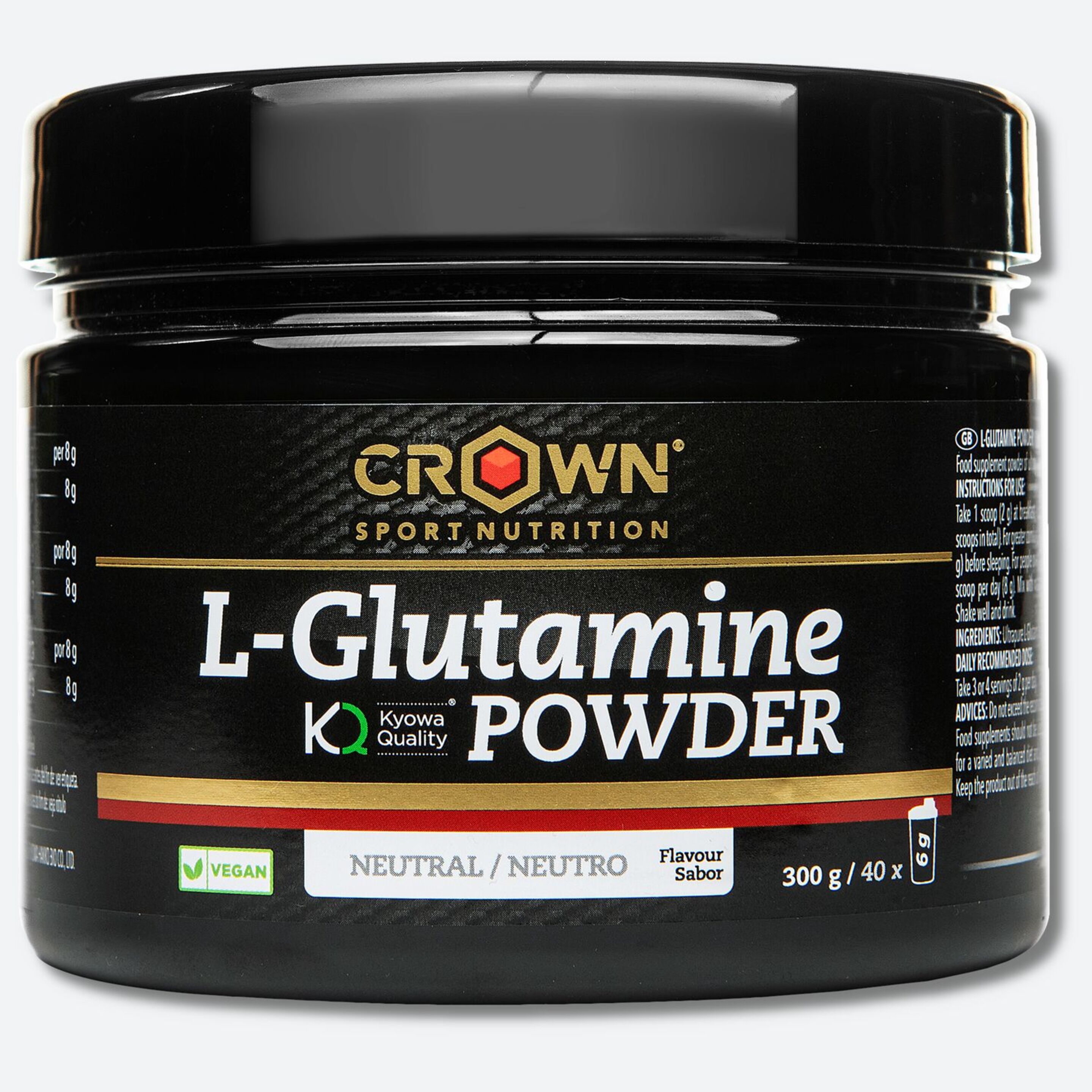 Bote De L-glutamina Kyowa De 240g Crown Sport Nutrition Neutro