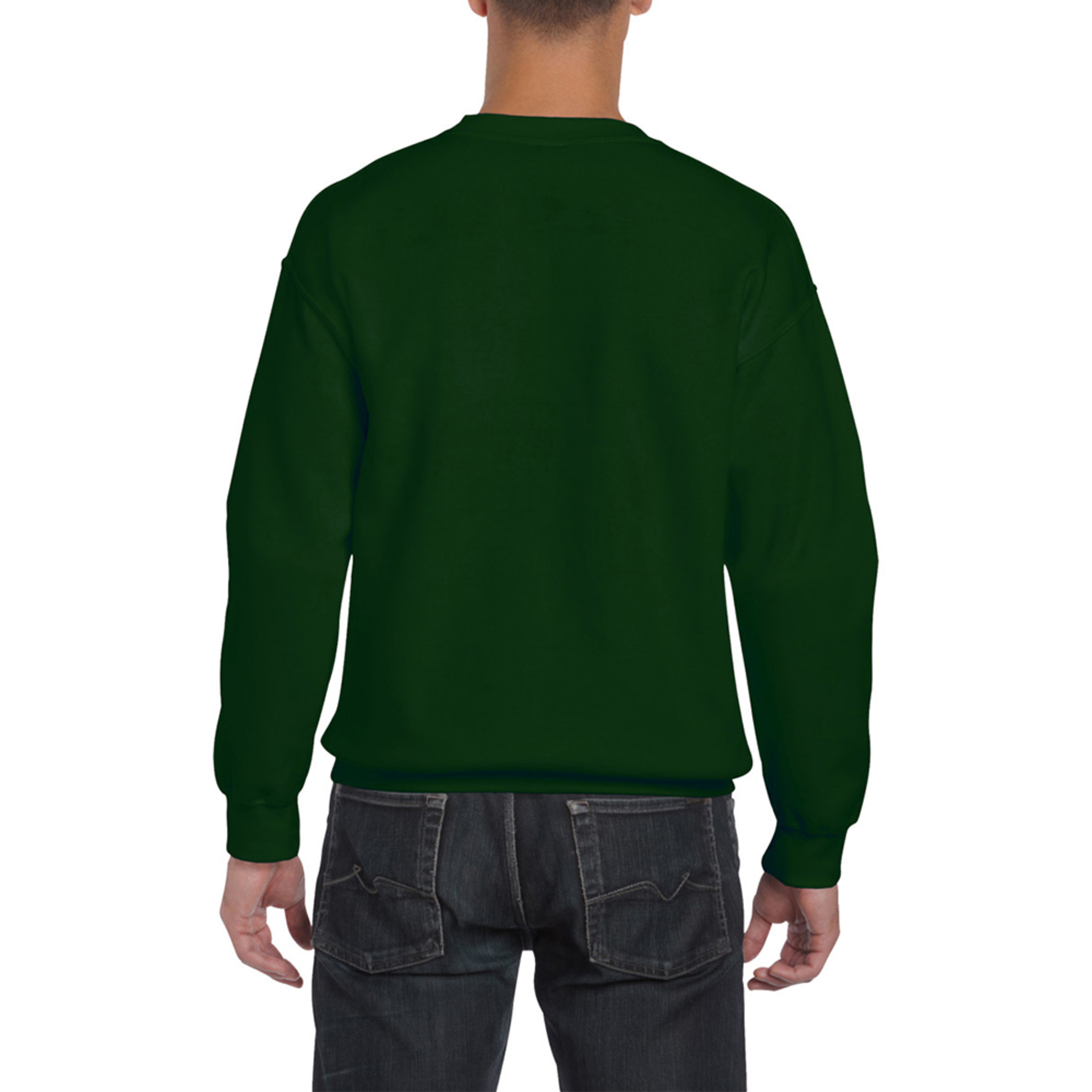 Sudadera Cuello Redondo Mangas Setin Modelo Dryblend Adultos (13 Colores) Gildan (Verde)