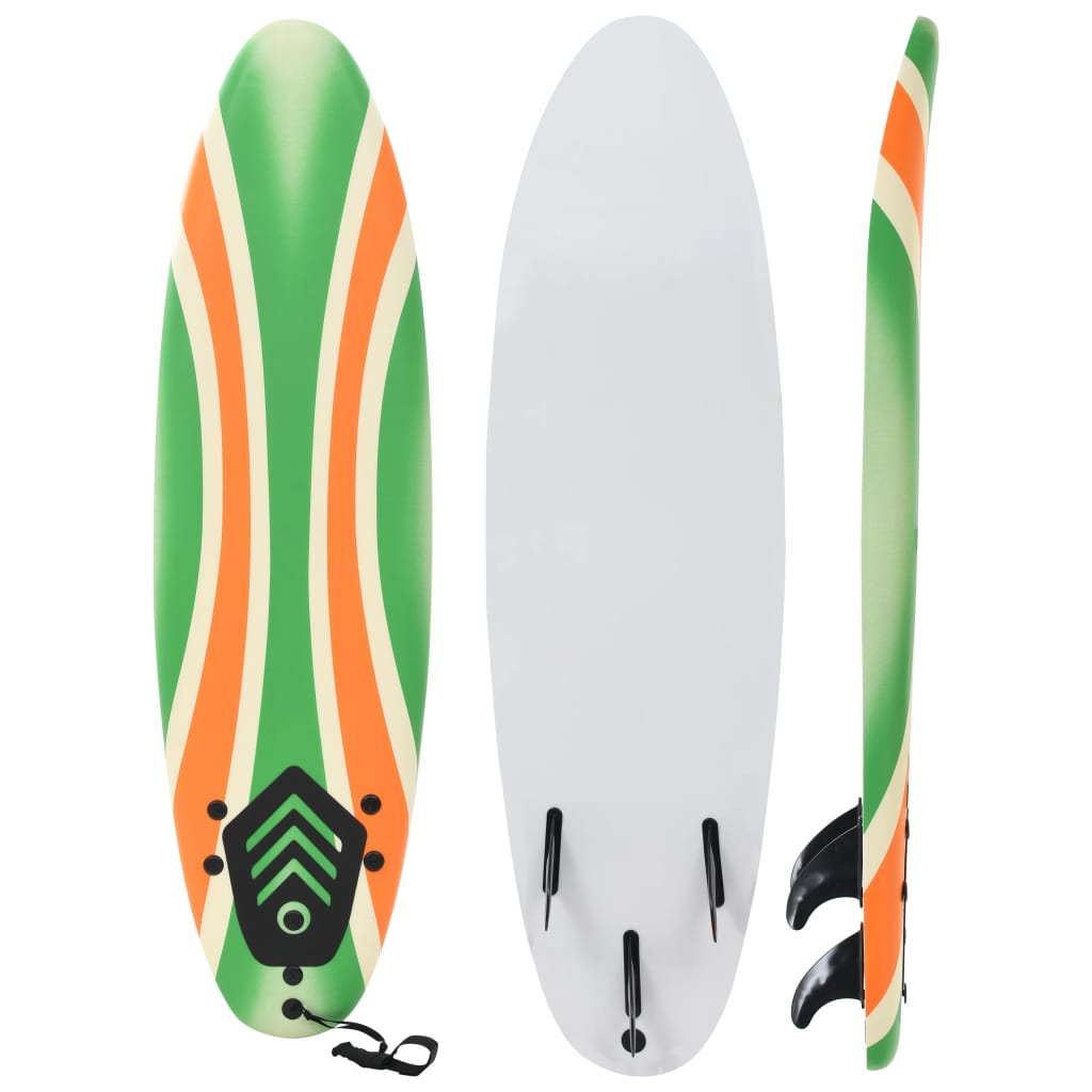 Tabla De Surf Vidaxl 170 Cm Boomerang - naranja-verde - 