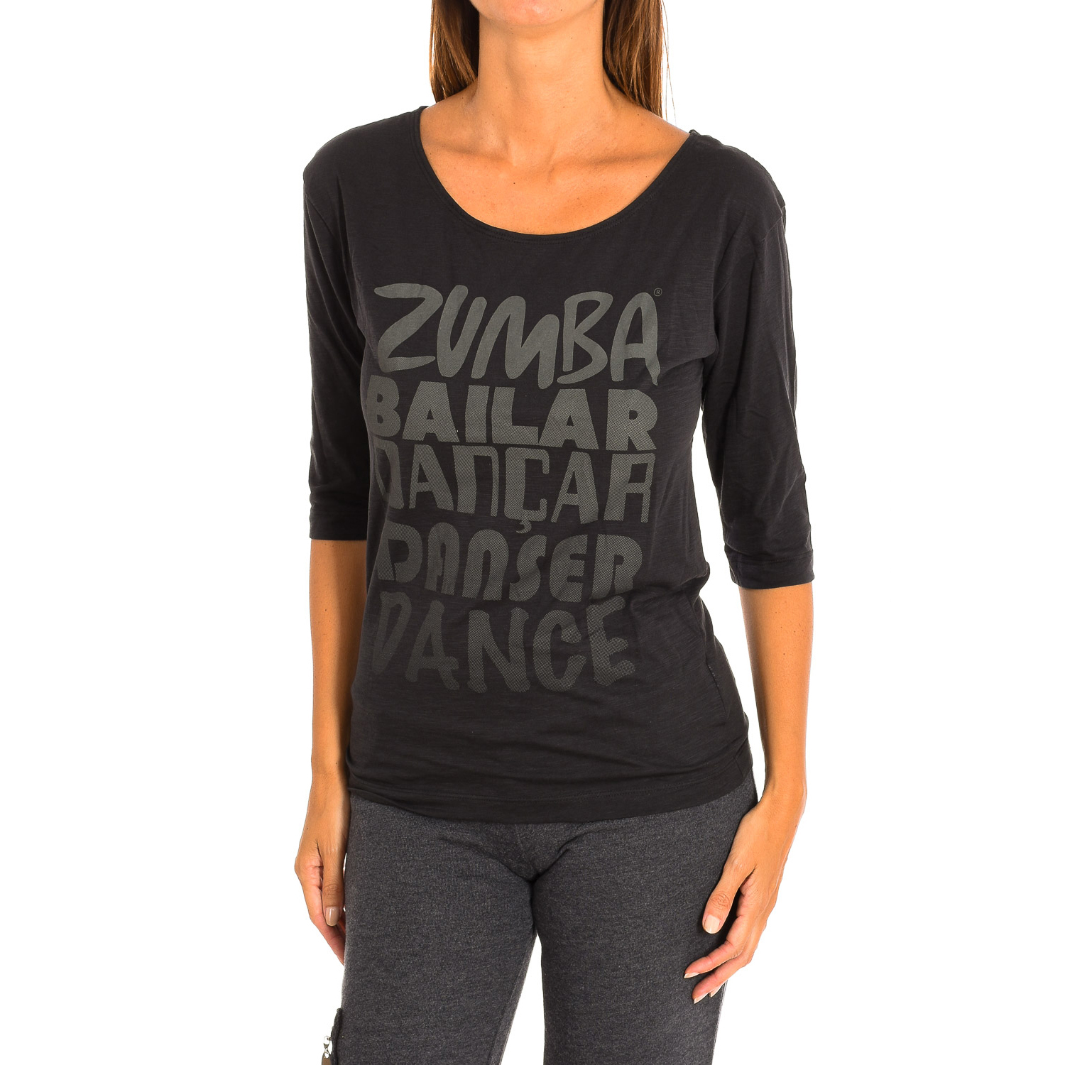 Camiseta Deportiva Zumba Z1t00684 - gris-antracita - 