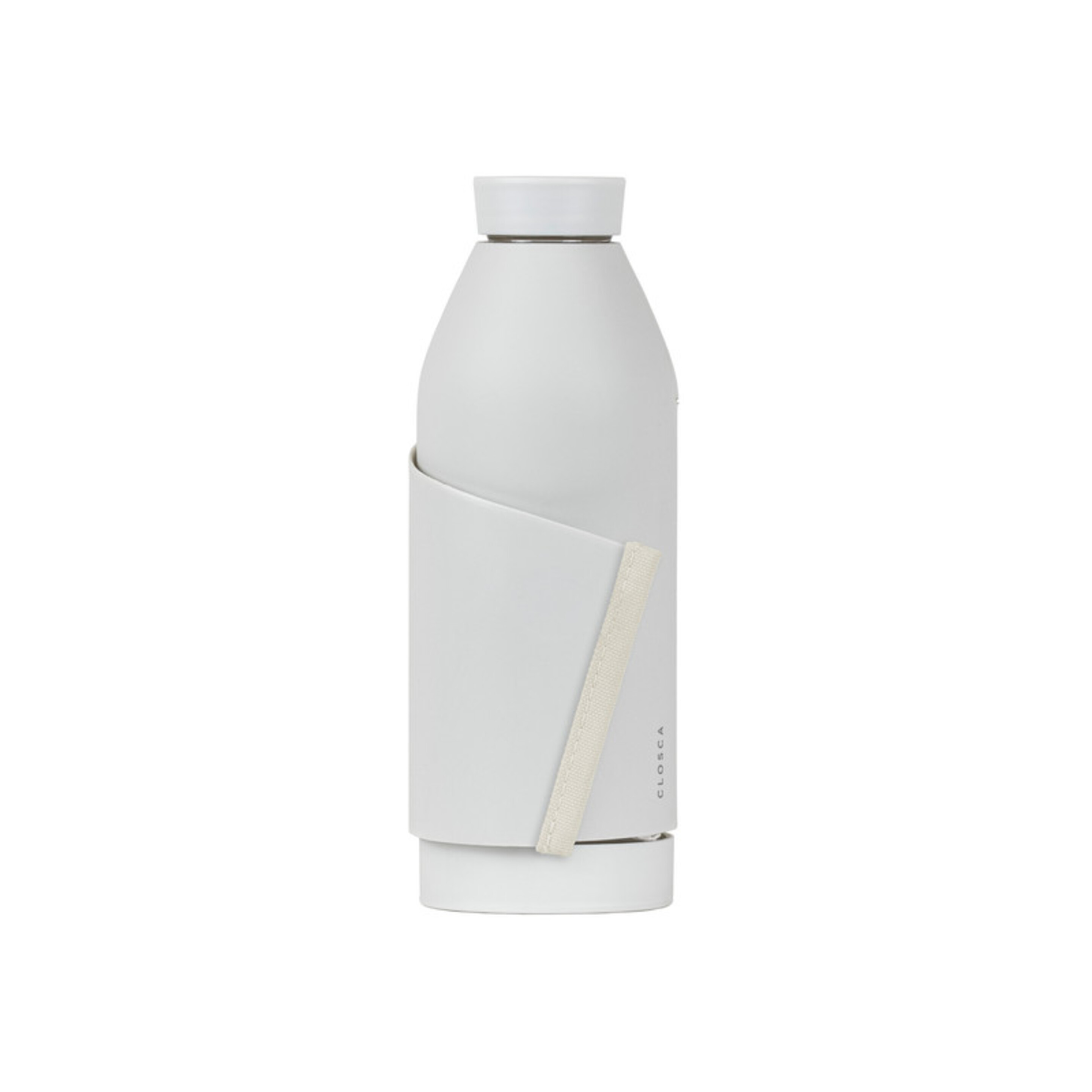 Botella De Agua Clásica De Vidrio De 420 Ml - Beige - Doble Apertura Y Sistema De Agarre.  MKP