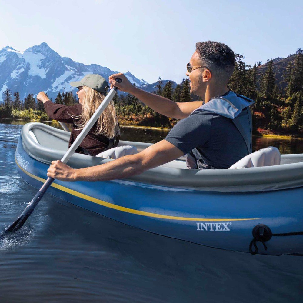 Kayak Inflável 2 Lugares C/remos + Inflador Wyoming C2 Intex