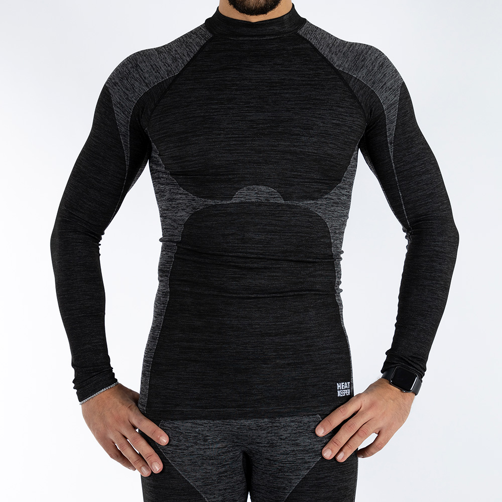 Camiseta Heatkeeper Funcional Deportiva - negro-gris - 