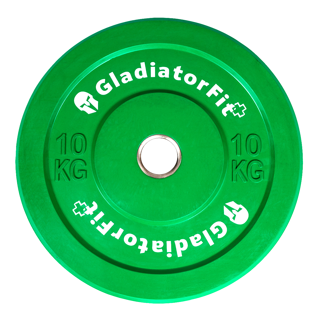 Disco Olímpico De Caucho Con Orificio Metálico De 51 Mm  10 Kg Gladiatorfit - verde - 