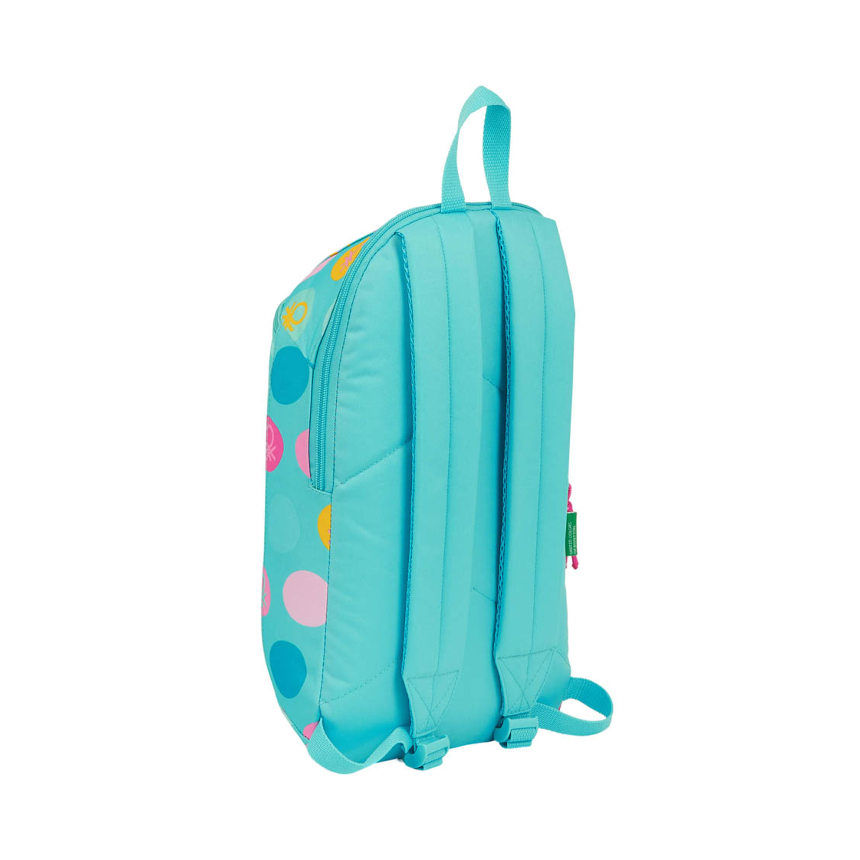 Mini Mochila Benetton Topos Turquesa