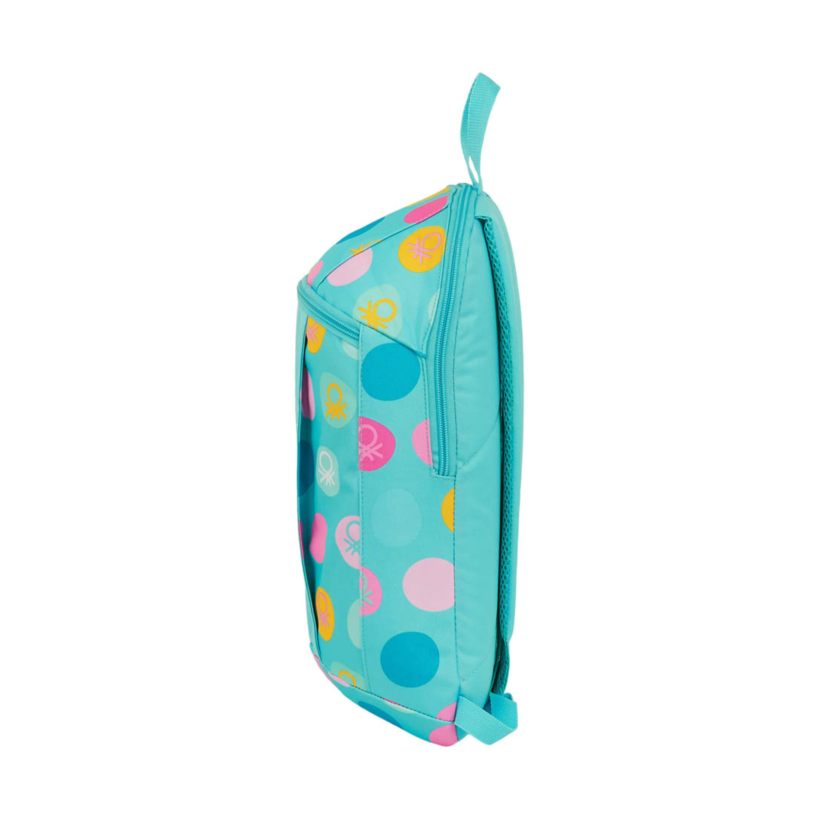 Mini Mochila Benetton Topos Turquesa