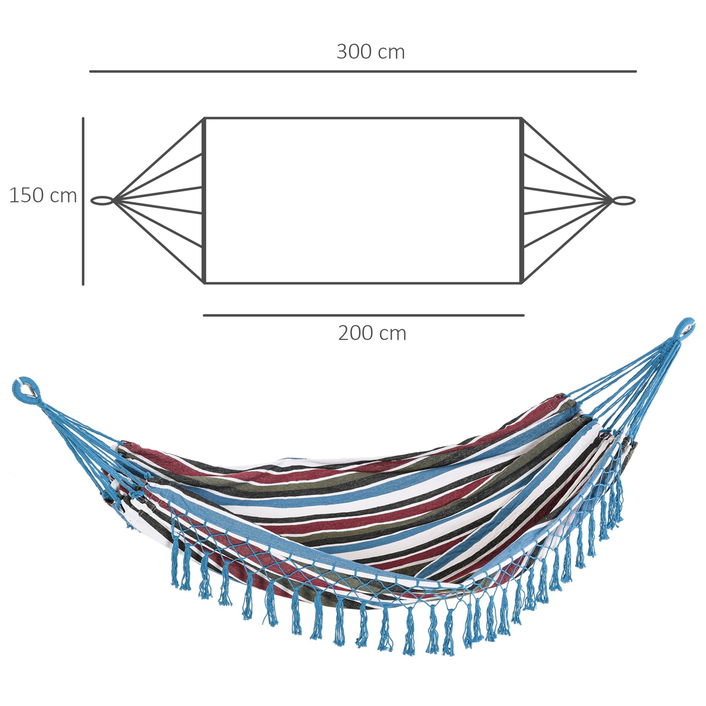 Hamaca Colgante 285x150 Cm Outsunny 84a-190