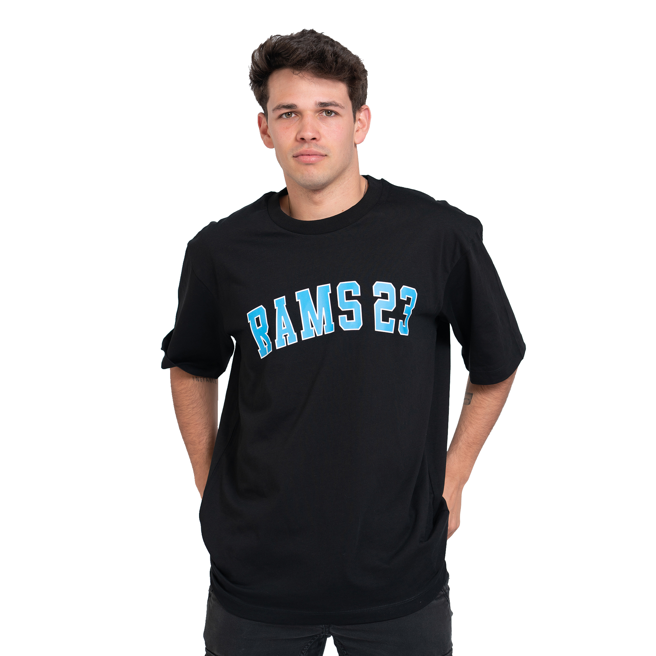 Camiseta Oversize Rams 23 University Black - Azul  MKP
