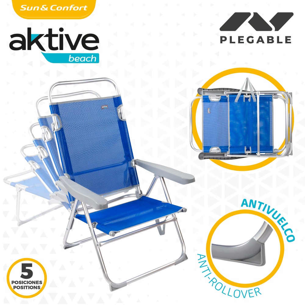 Silla Alta Reclinable Aluminio Aktive Beach