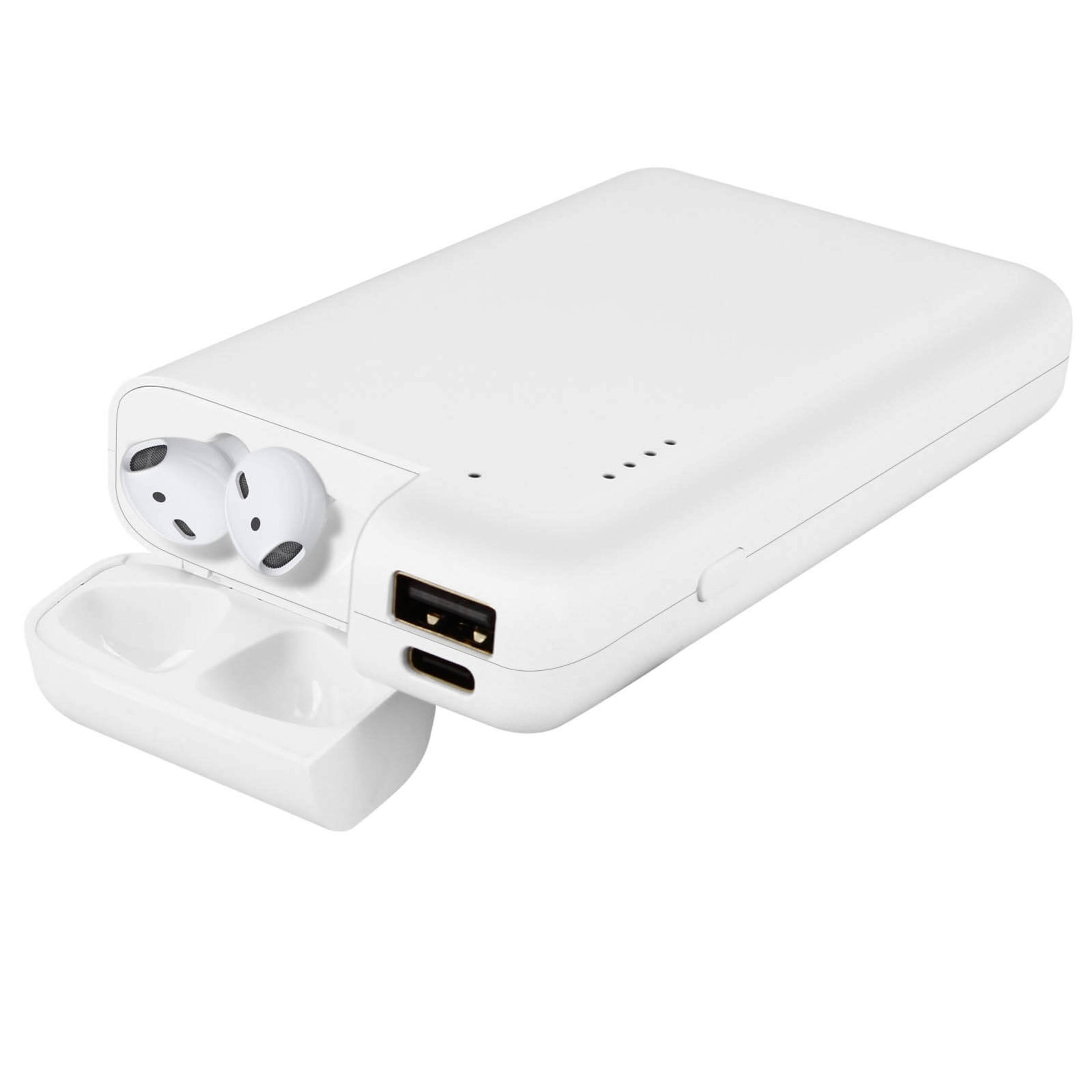 Powerbank 10000 Mah 1x Usb Y 1x Estuche De Carga Airpods Integrado