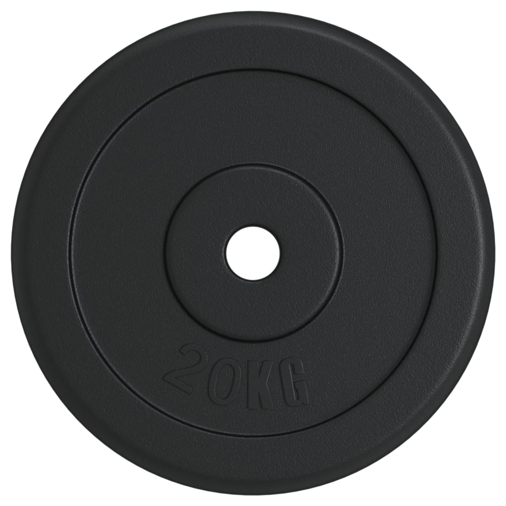 Disco De Musculação Vidaxl 1 X 20 Kg - negro - 