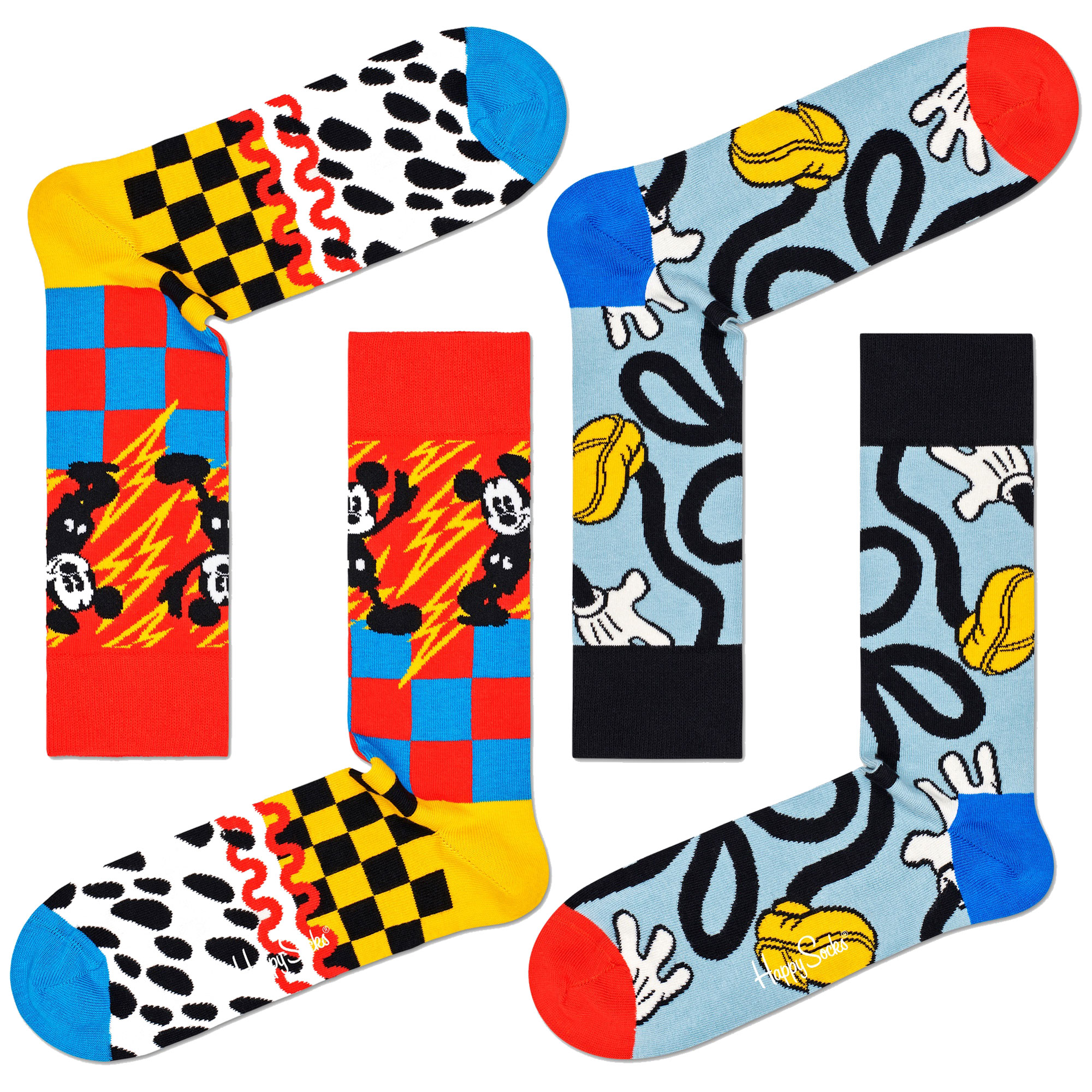 Pack 2 Pares De Meias Happy Socks Mickey Mouse - multicolor - 
