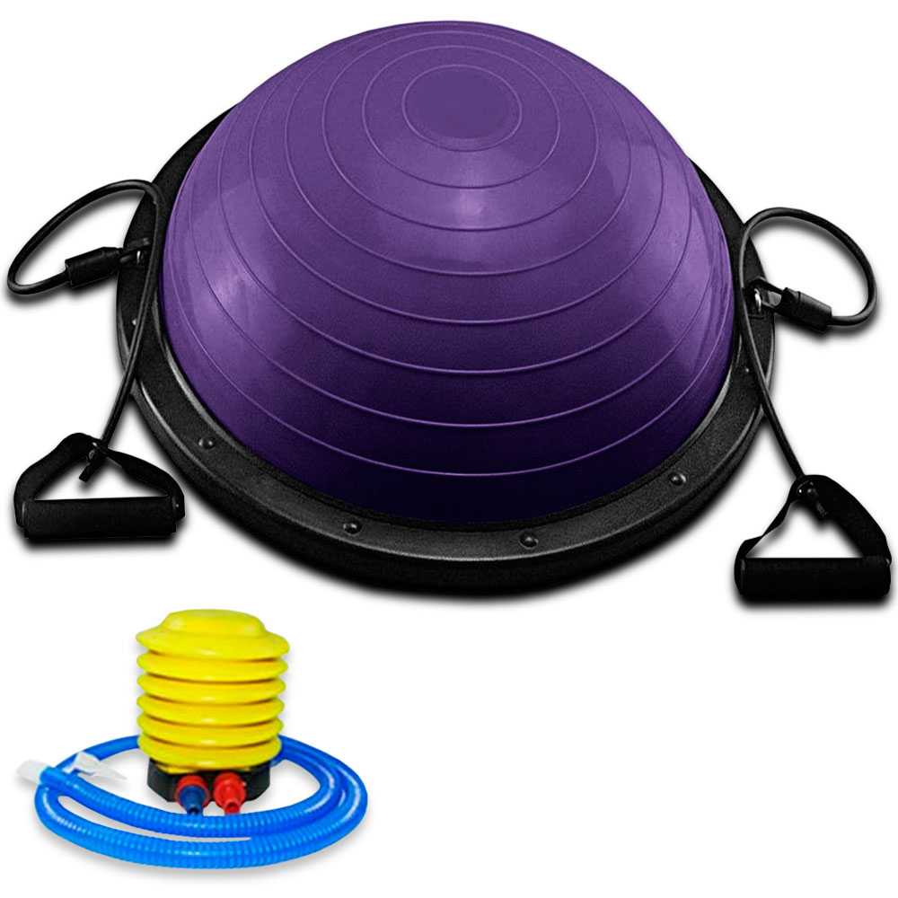 Semiesfera De Equilibrio Strongerfit 58 Cm Con Tensores E Inflador Ozio Fitness - violeta - 