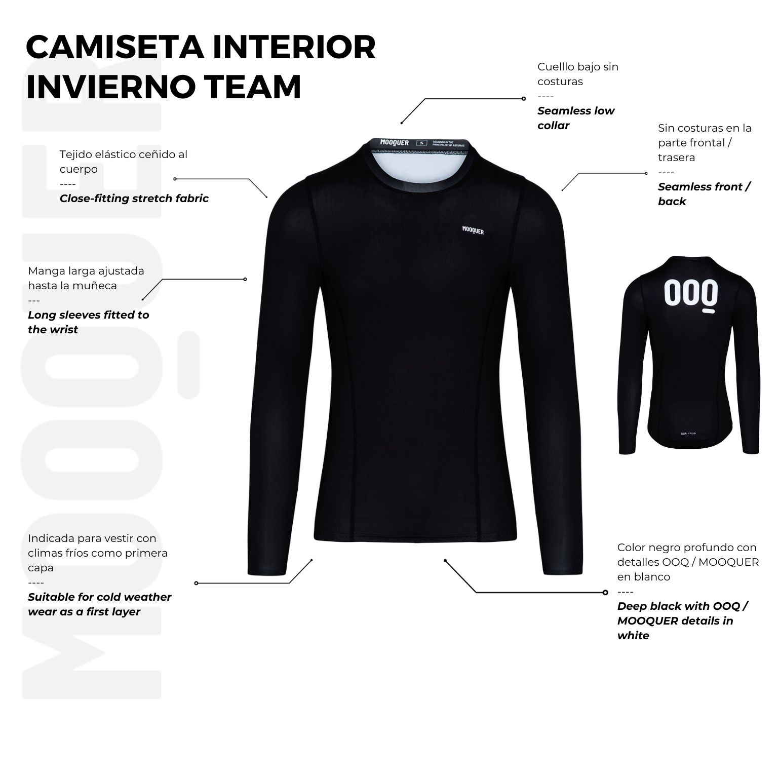 Camiseta De Ciclismo Térmica Unissex Para O Frio, Para Uso Interno, Mooquer Team | Sport Zone MKP