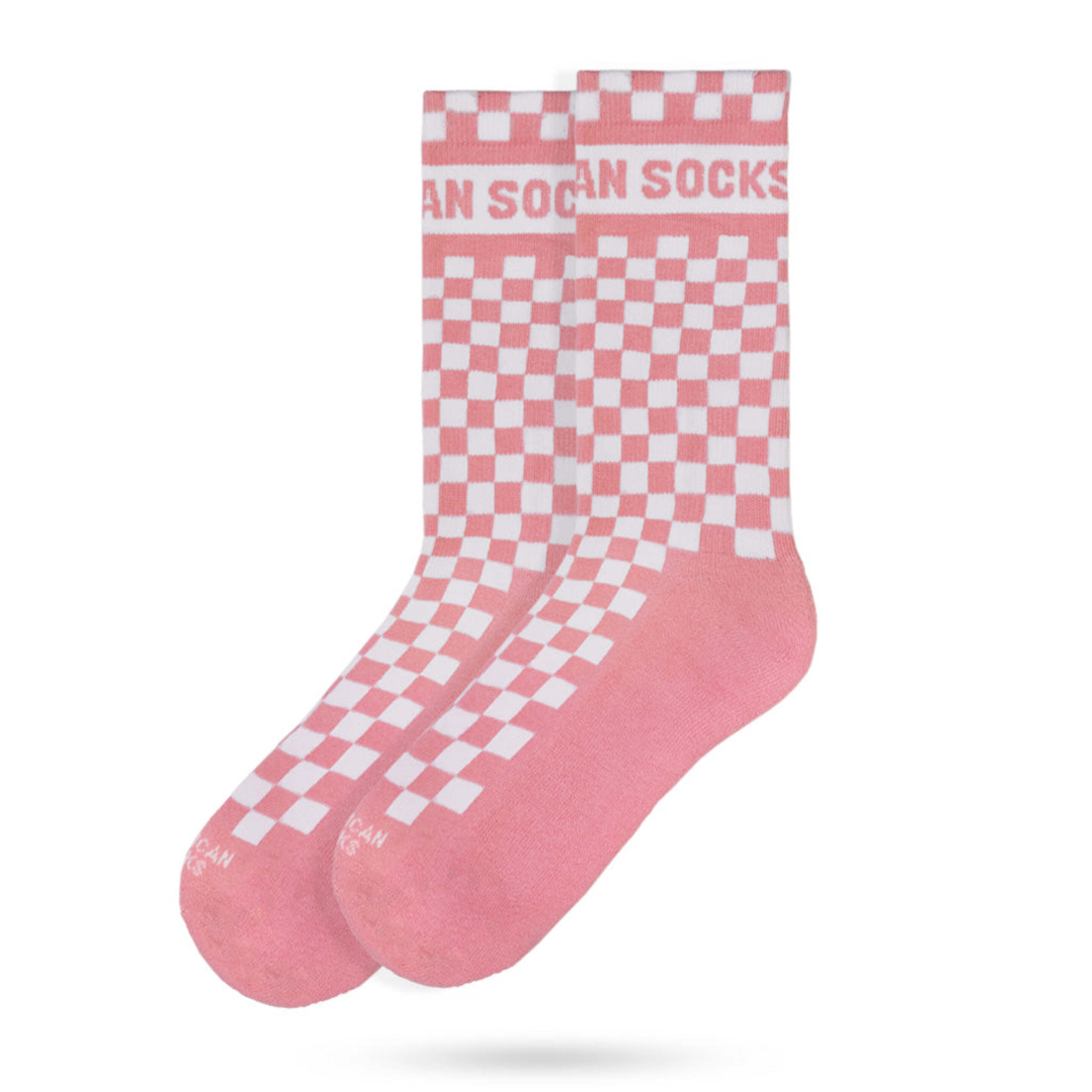Calcetines American Socks  Pink Checkerboard Mid High - Rosa - Calcetines Técnicos De Deporte  MKP