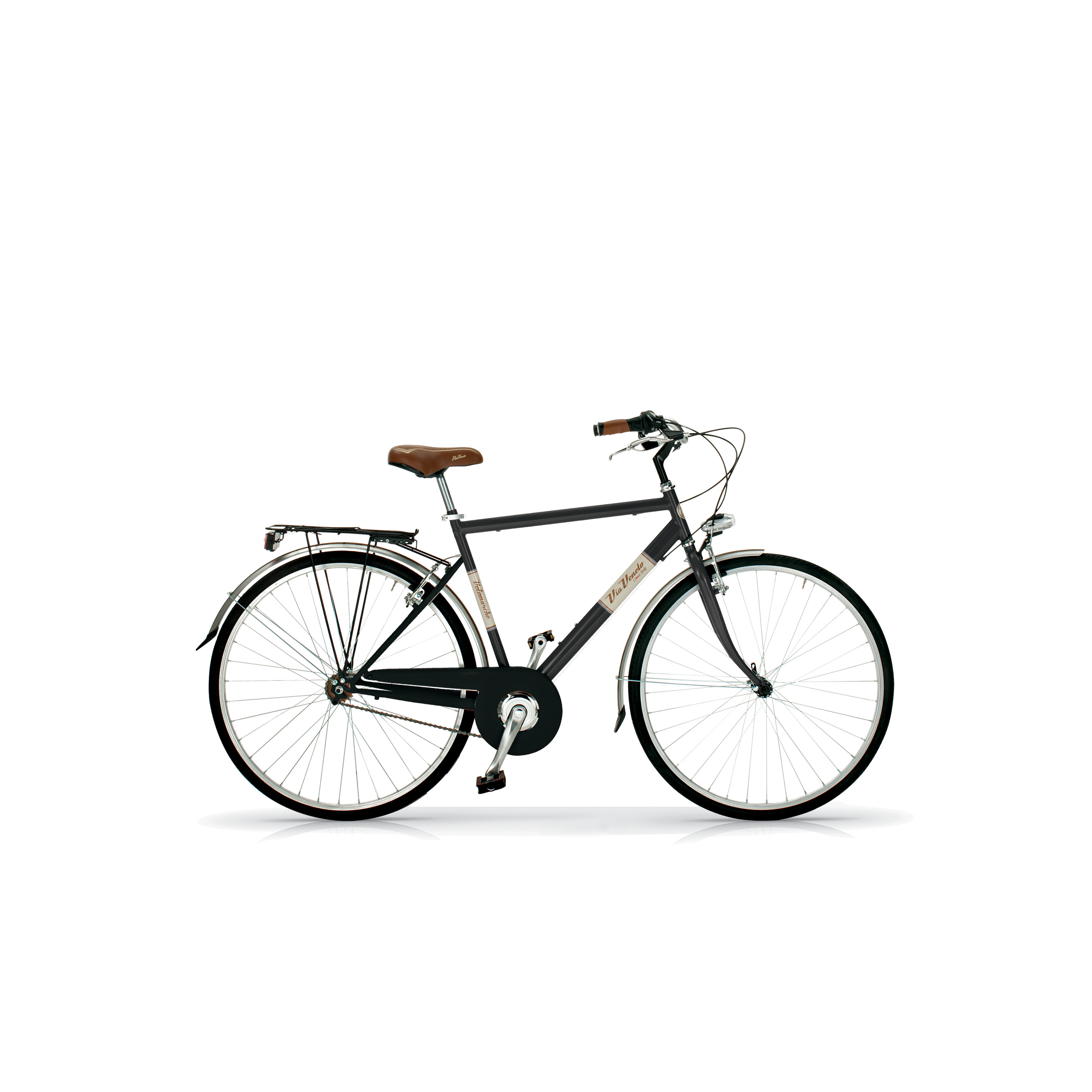 Bicicleta Via Veneto 605man, Cuadro De Acero De 54cm, Ruedas De 700x35c, 6 Velocidades Negra