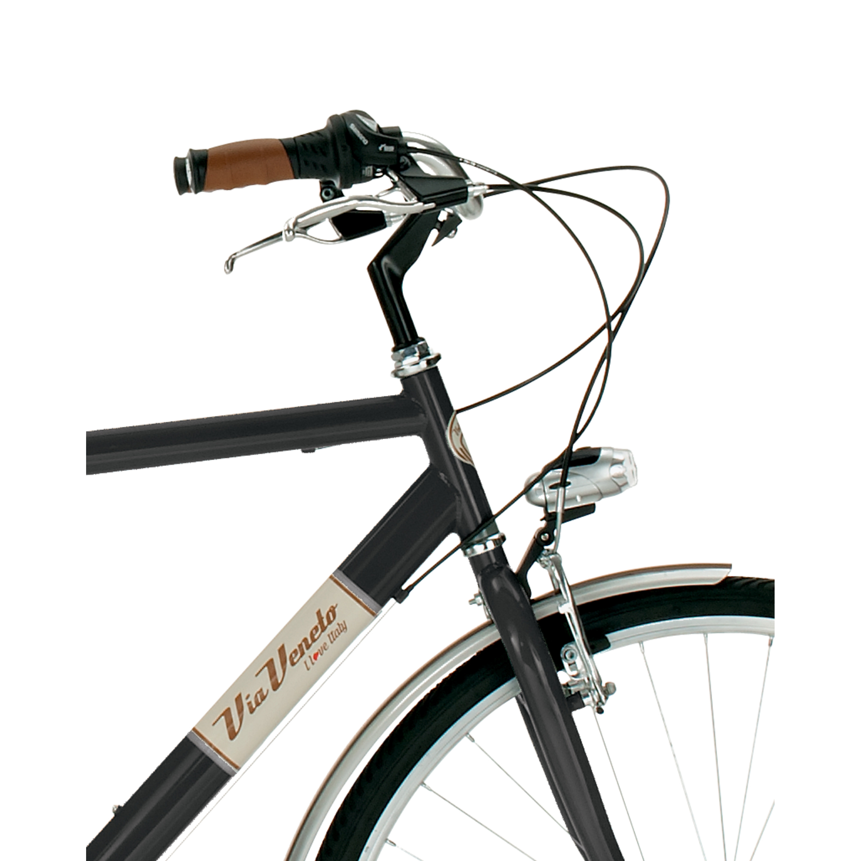 Bicicleta Via Veneto 605man, Cuadro De Acero De 54cm, Ruedas De 700x35c, 6 Velocidades Negra
