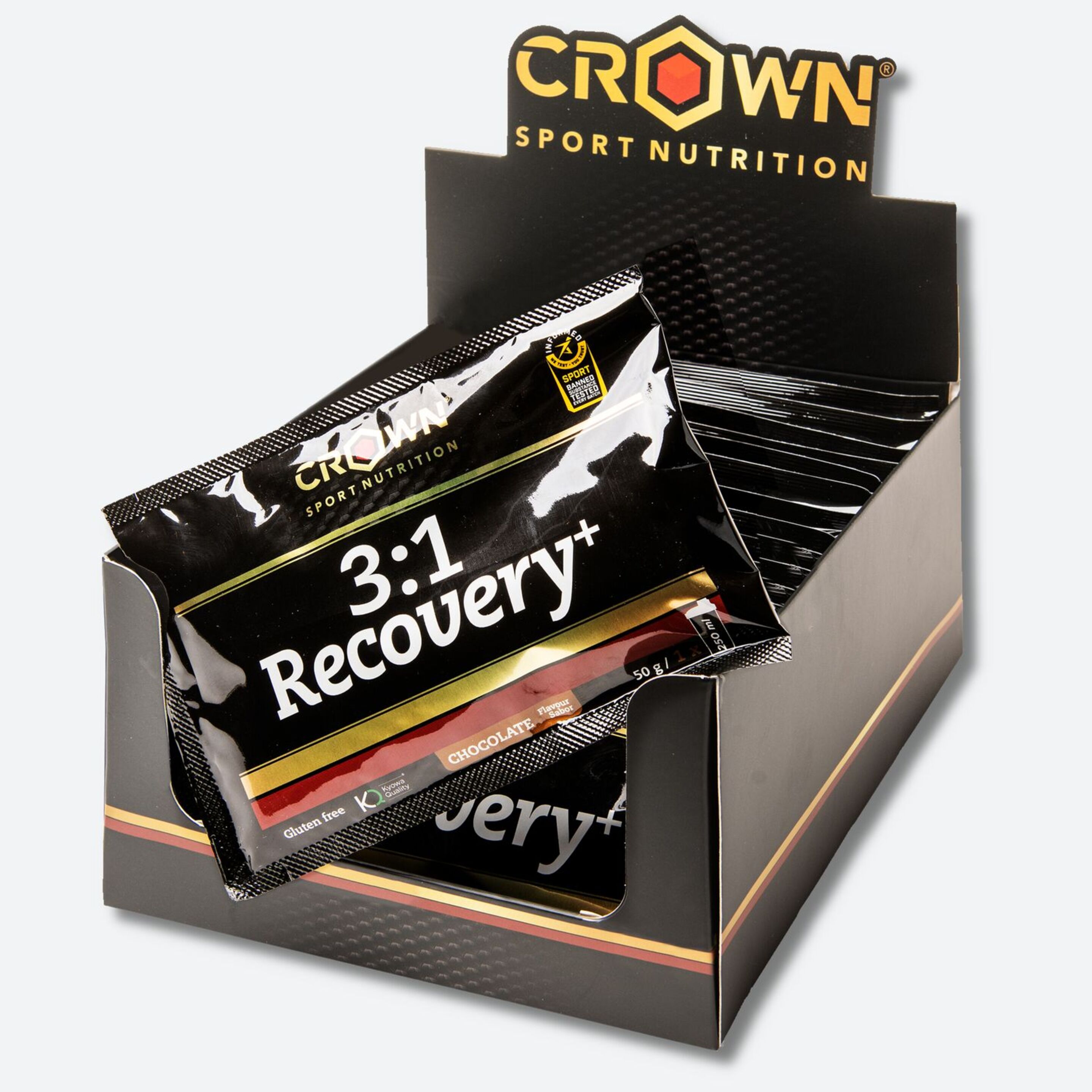 Pack De 14 Sobres De Recuperador Muscular De Whey De 50g Crown Sport Nutrition Chocolate