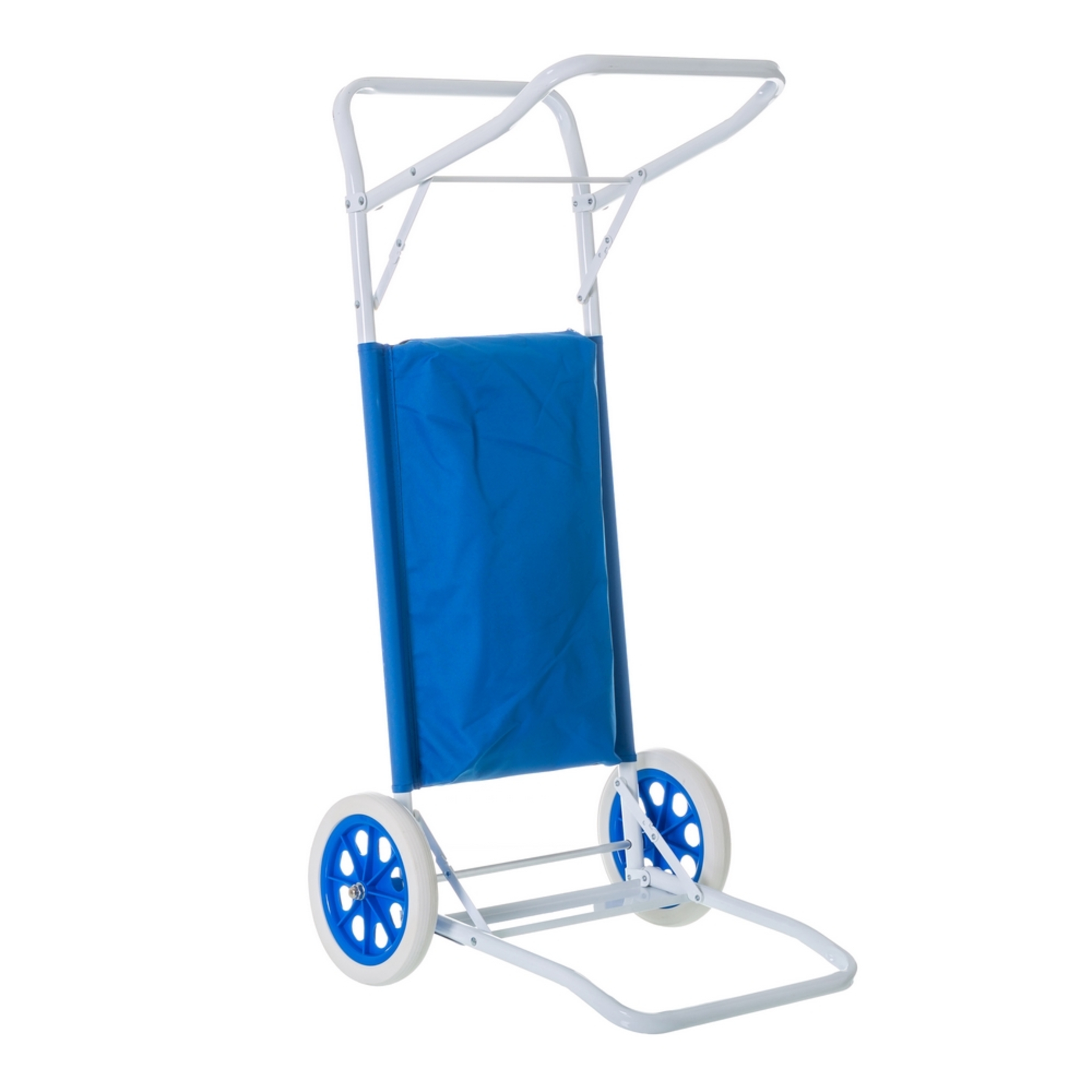 Carro Portasillas Plegable De Acero Azul De 52x37x105 Cm