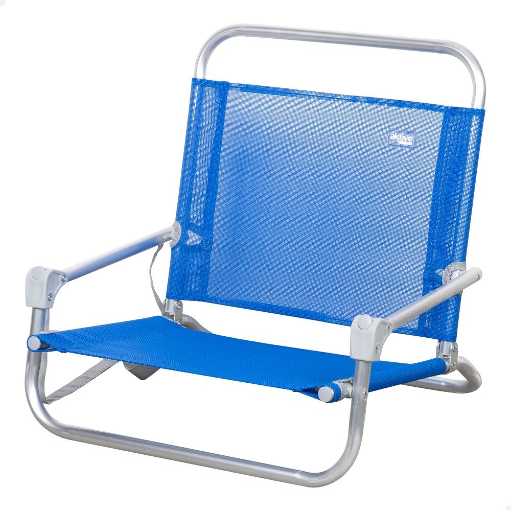 Aktive Cadeira De Praia Pequena Dobrável Azul C/alça De Ombro - azul-blanco - 