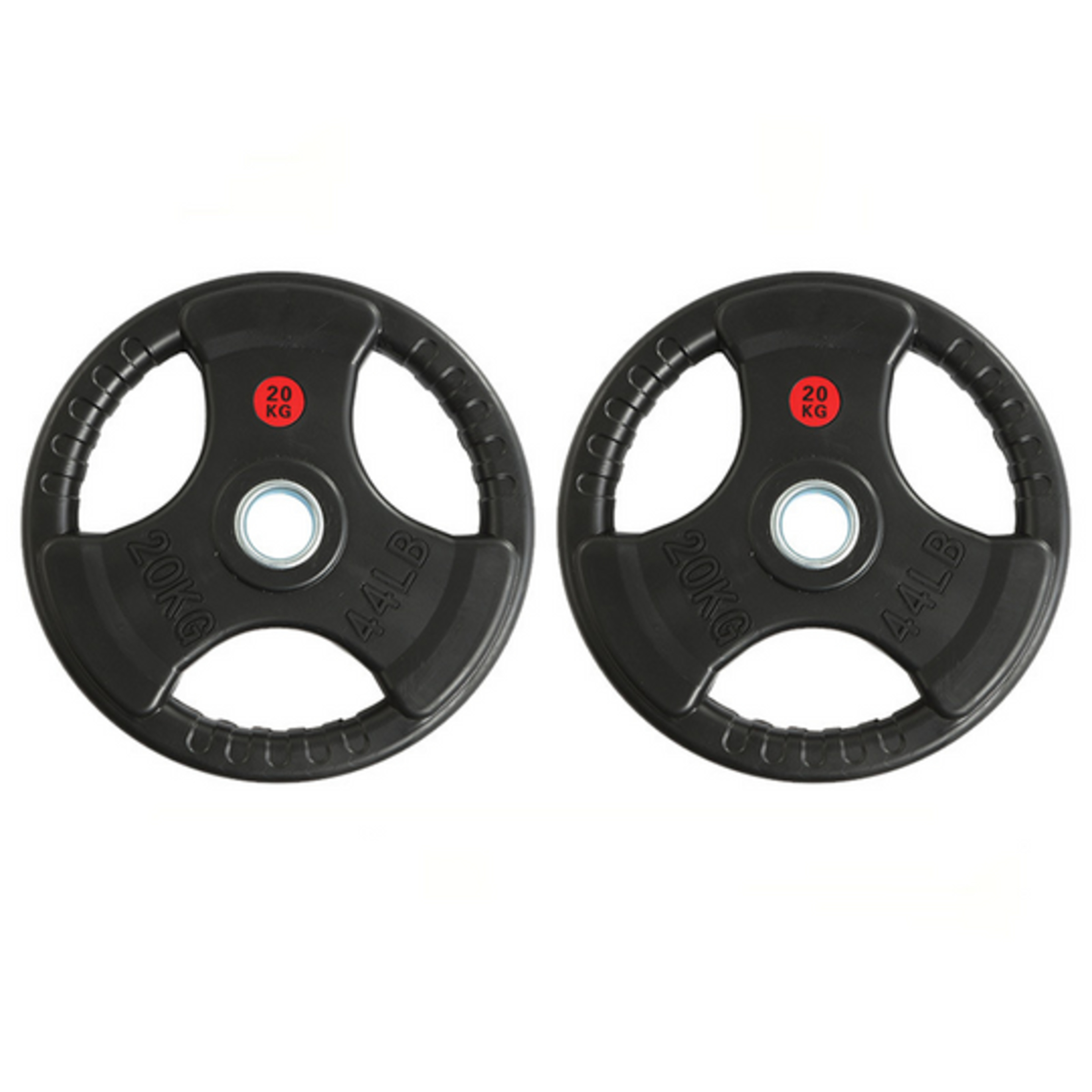 Set De 2 Discos De Goma 3 Asas 50mm Fitness Tech 20 Kg