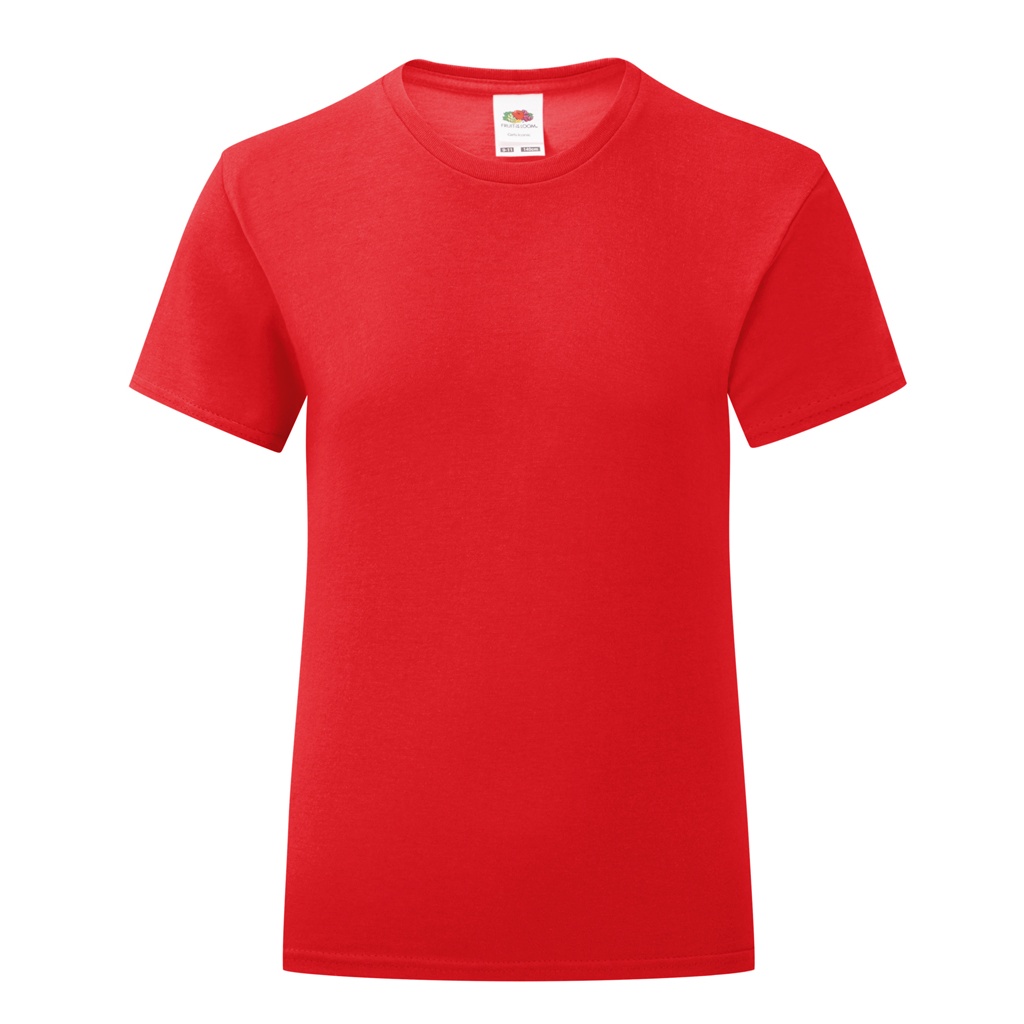 Camiseta Icônica Para Meninas Fruit Of The Loom Iconic - rojo - 