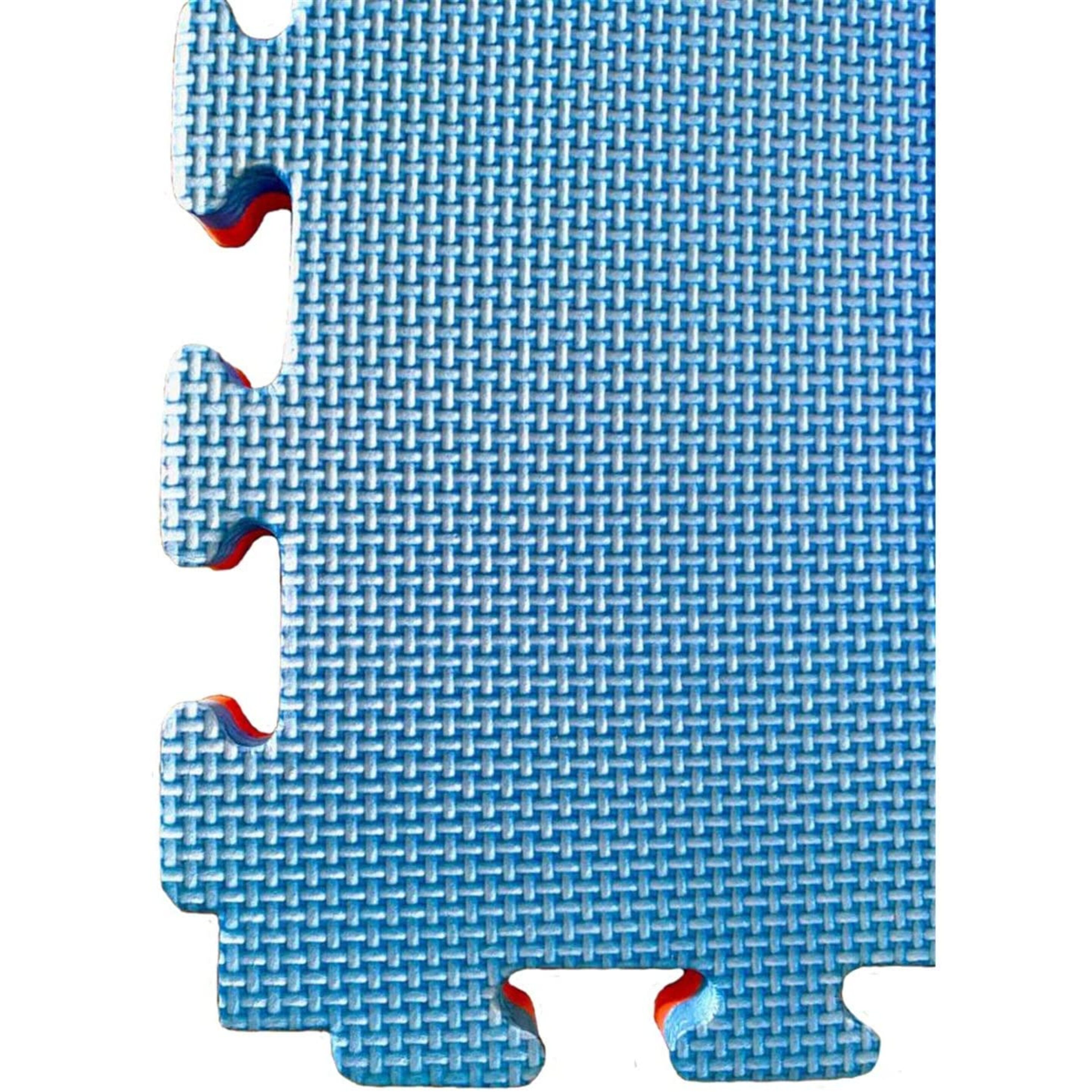 Suelo Tatami Puzzle 2,5cm Espesor 1x1 M Azul/rojo
