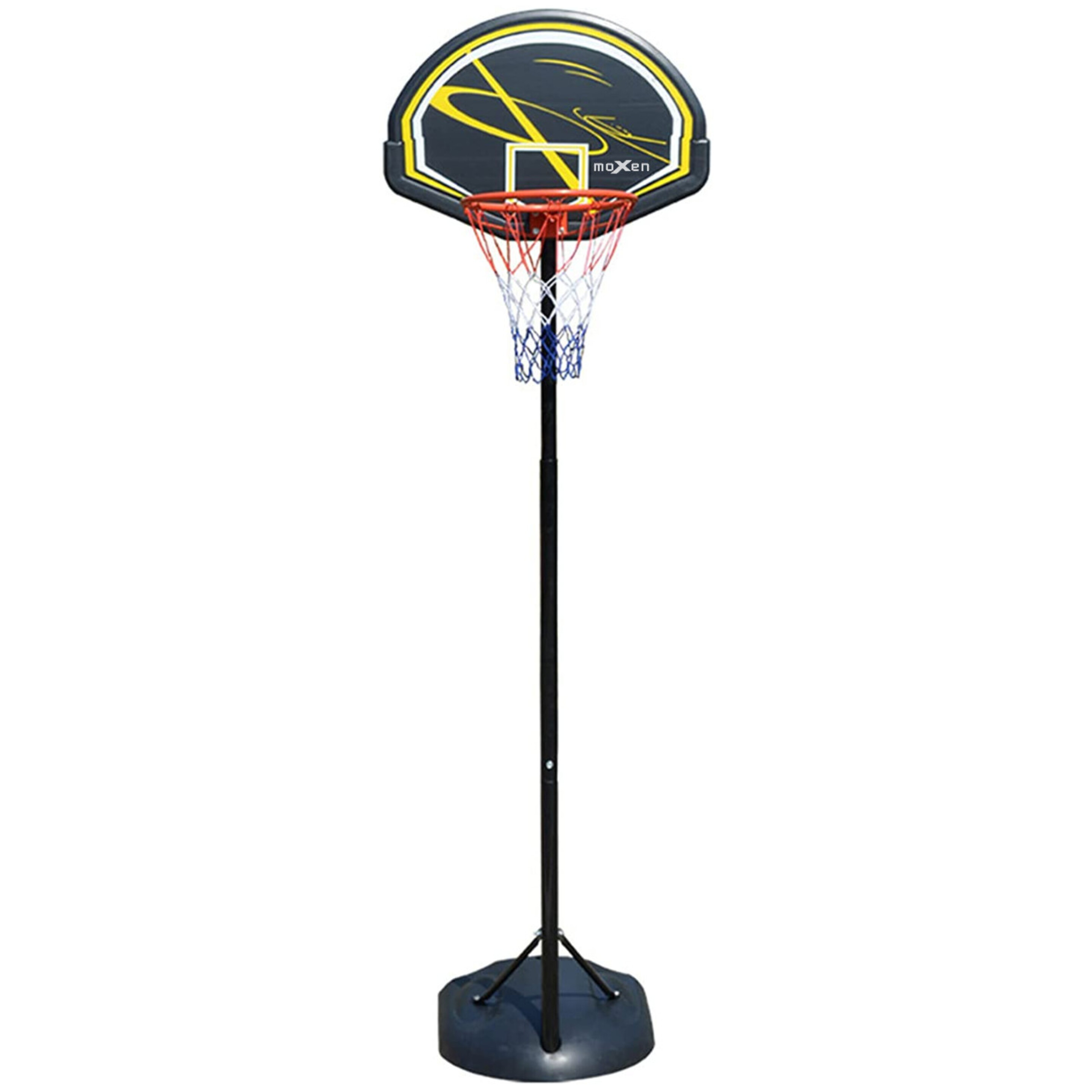 Canasta Baloncesto Trasladable Moxen Pistons Regulable 1.60 A 2.20m - Negro/Amarillo  MKP