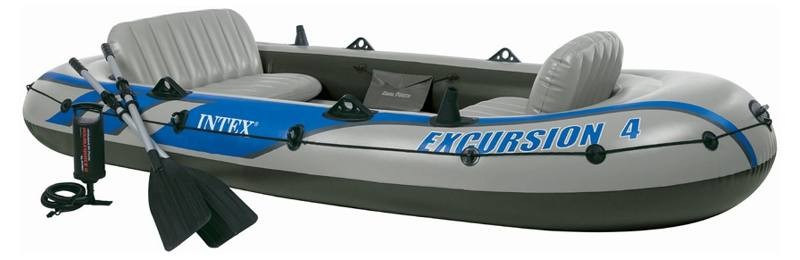 Barca Hinchable Intex Excursion 4 Con 2 Remos 315x165x43 Cm - azul - 