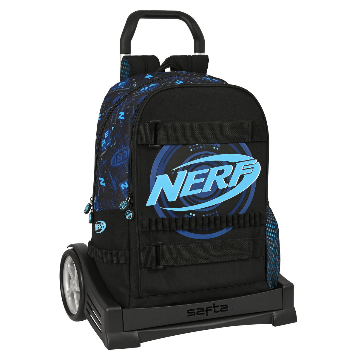 Mochila Escolar Com Rodas Nerf Boost Preto (31 X 44 X 17 Cm)