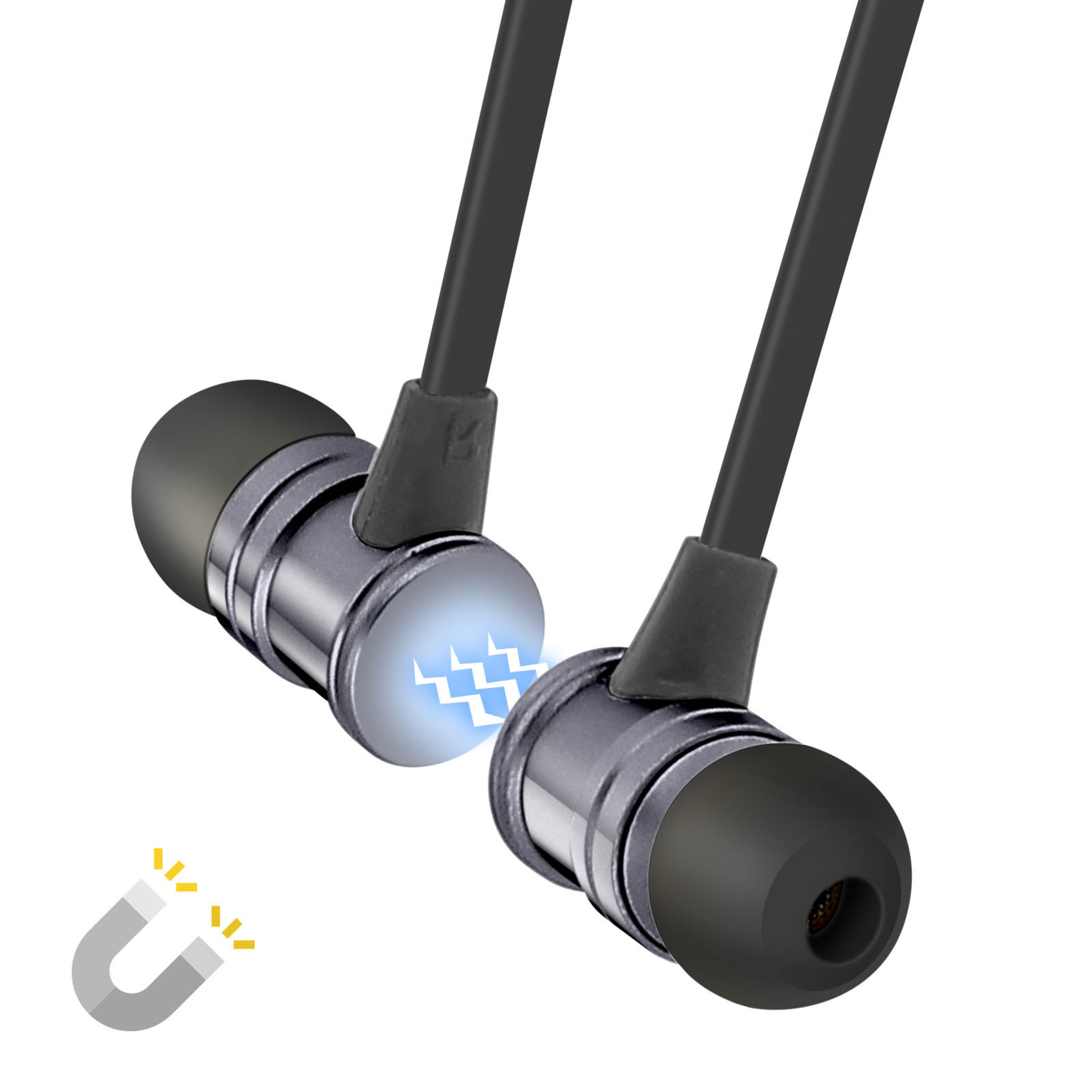 Auriculares Intrauditivos Bluetooth Cierre Magnético Con Micrófonos