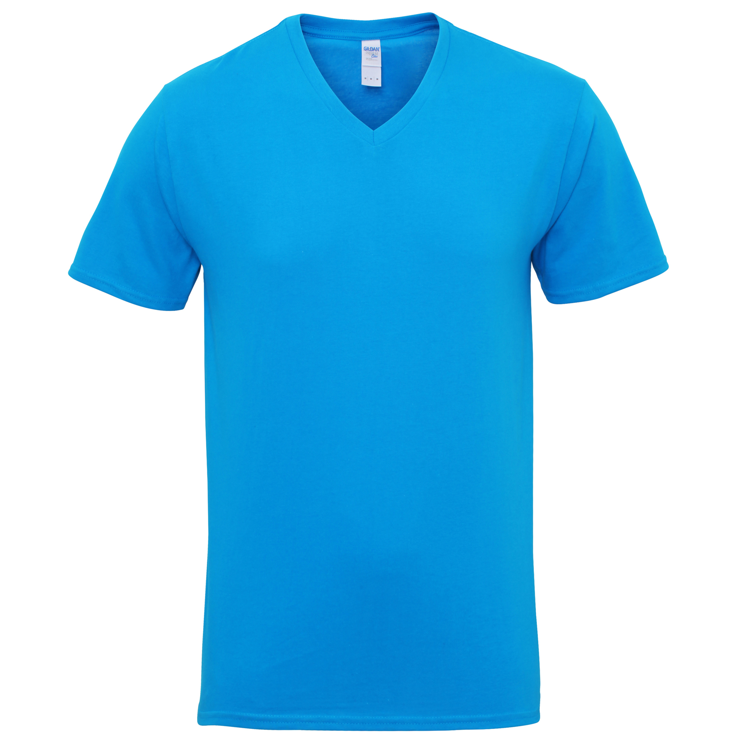 Camiseta De Manga Corta Con Cuello V Gildan Premium - Azul Zafiro  MKP