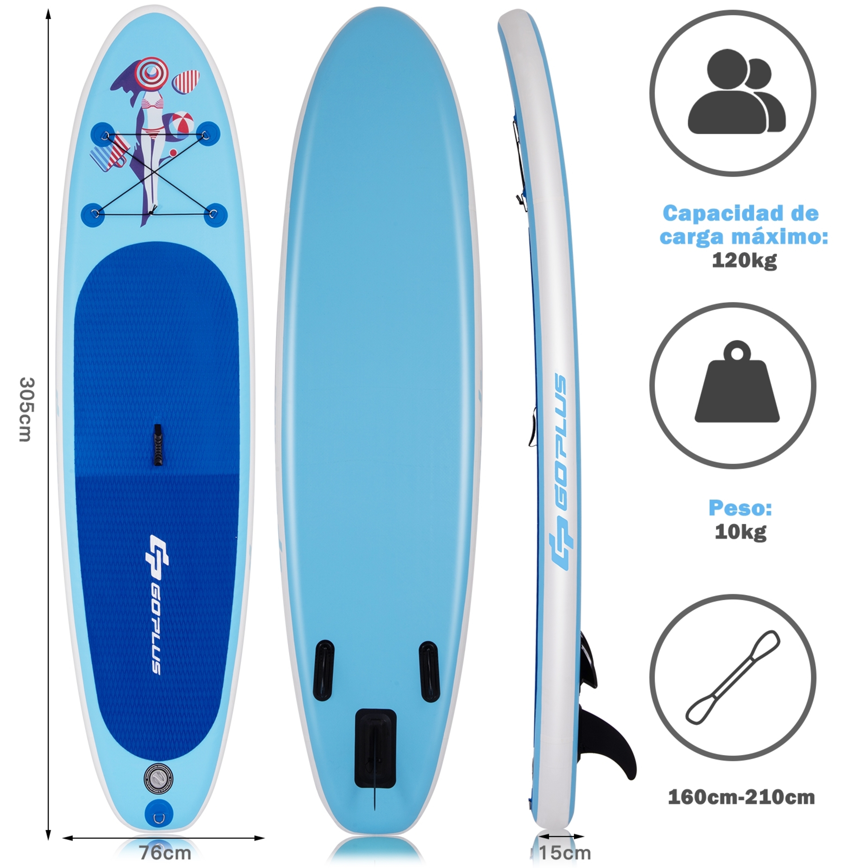 Costway Tabla Hinchable 305x76x15 Cm Paddle Board Surf Sup