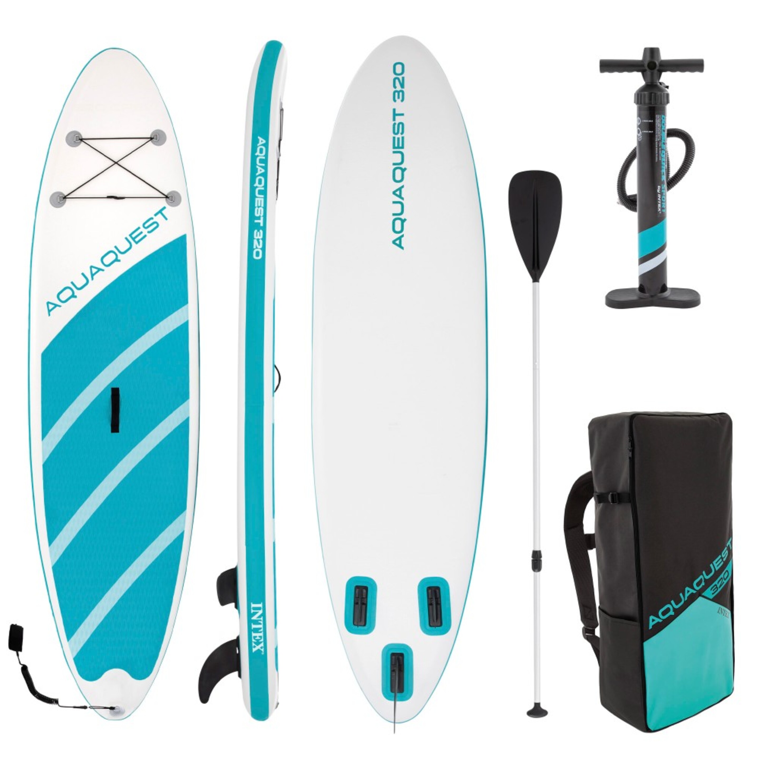 Tabla De Paddle Surf Hinchable Nivel Intermedio 10.6’’ C/mochila, Remo E Hinchador Intex - blanco - 