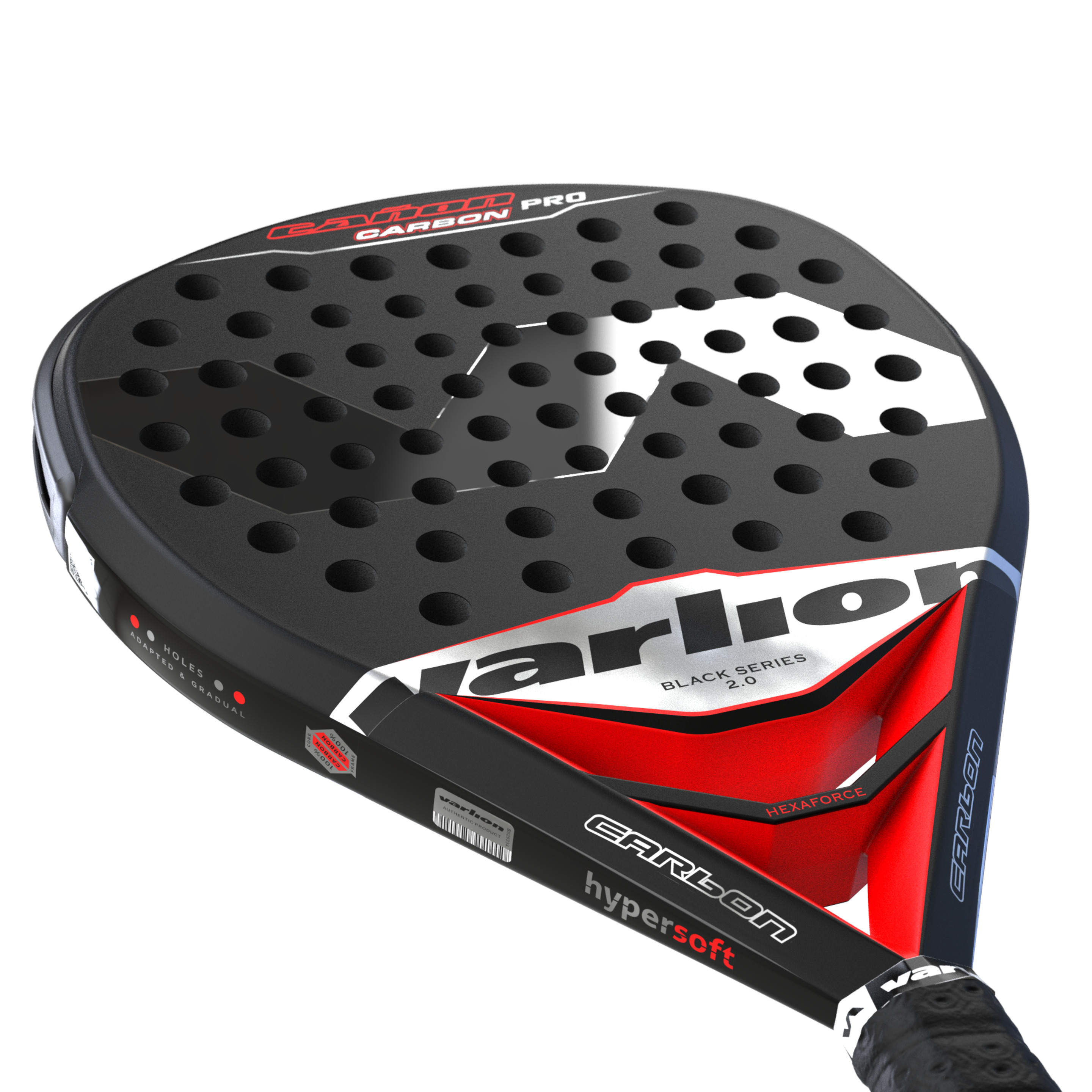 Pala De Padel Varlion Cañon Carbon Pro Black 2.0. 350-360 Gr.