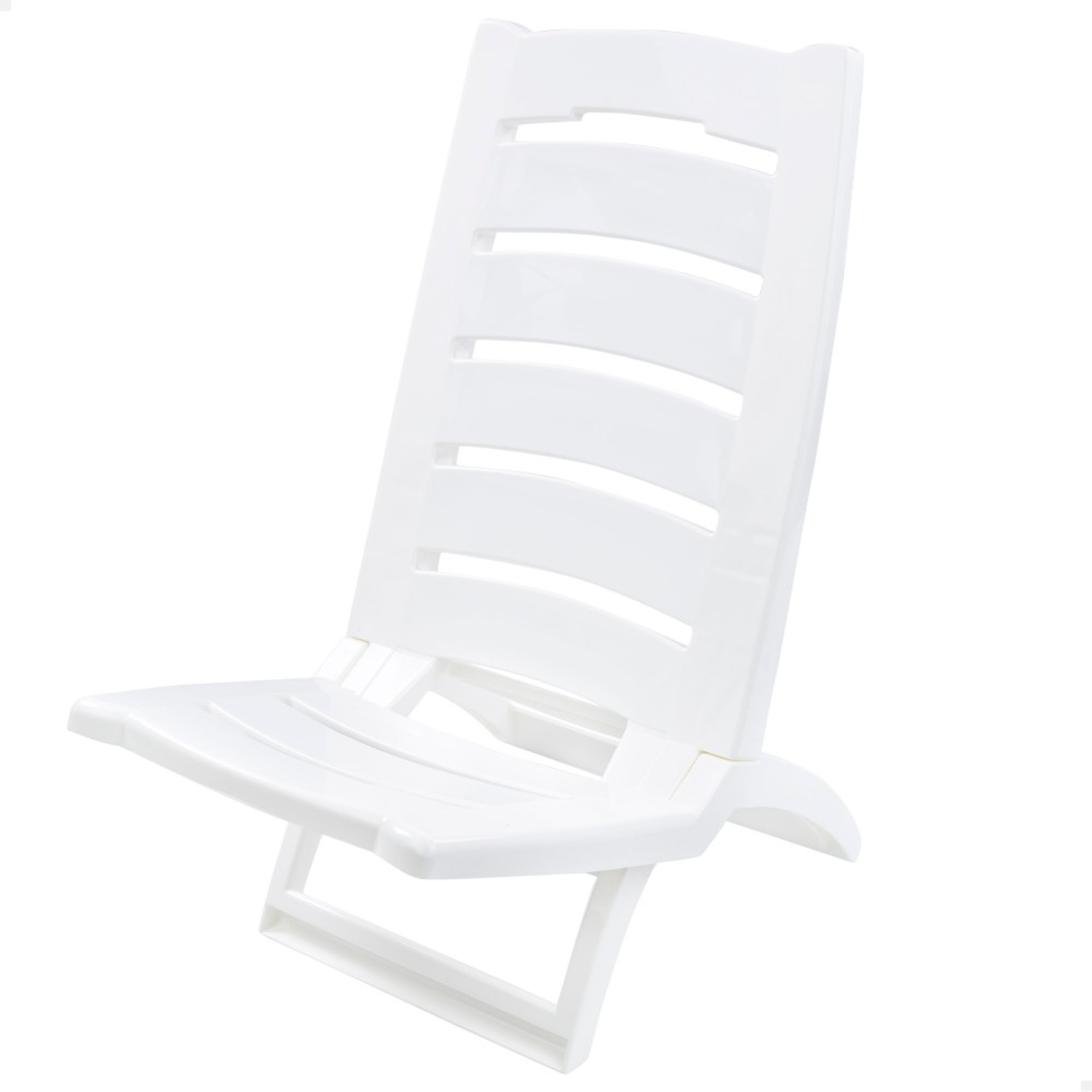 Cadeira De Praia Dobrável De Plástico Branco Aktive - blanco - 