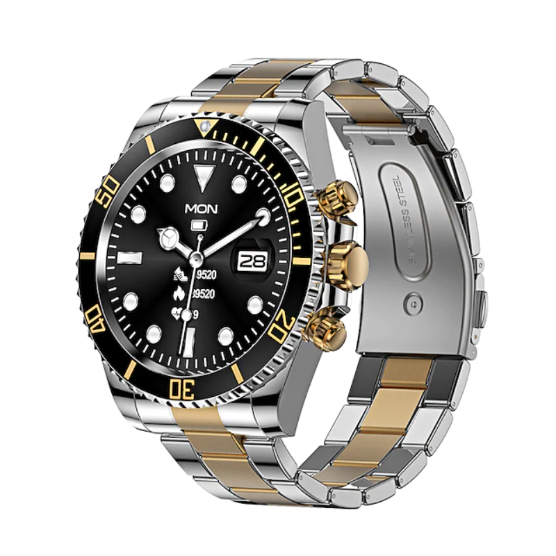 Reloj Inteligente Smart Watch Smartek Acero Inoxidable Sw-aw12 - negro-oro - 